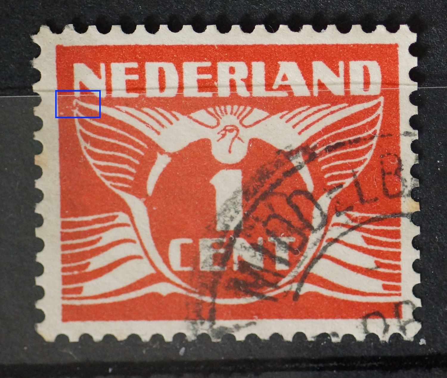 NVPH 170 - rode vlek / breuk onder de 1e N van NEDERLAND