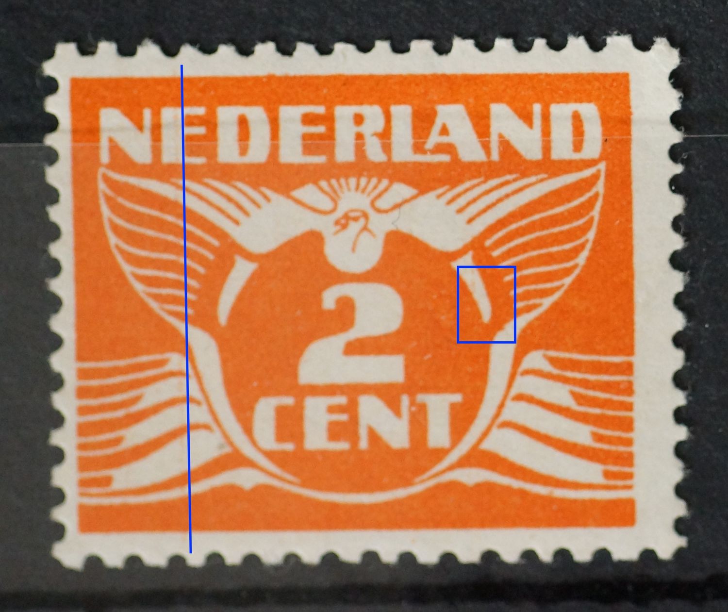 NVPH 173 - verticale oranje lijn links