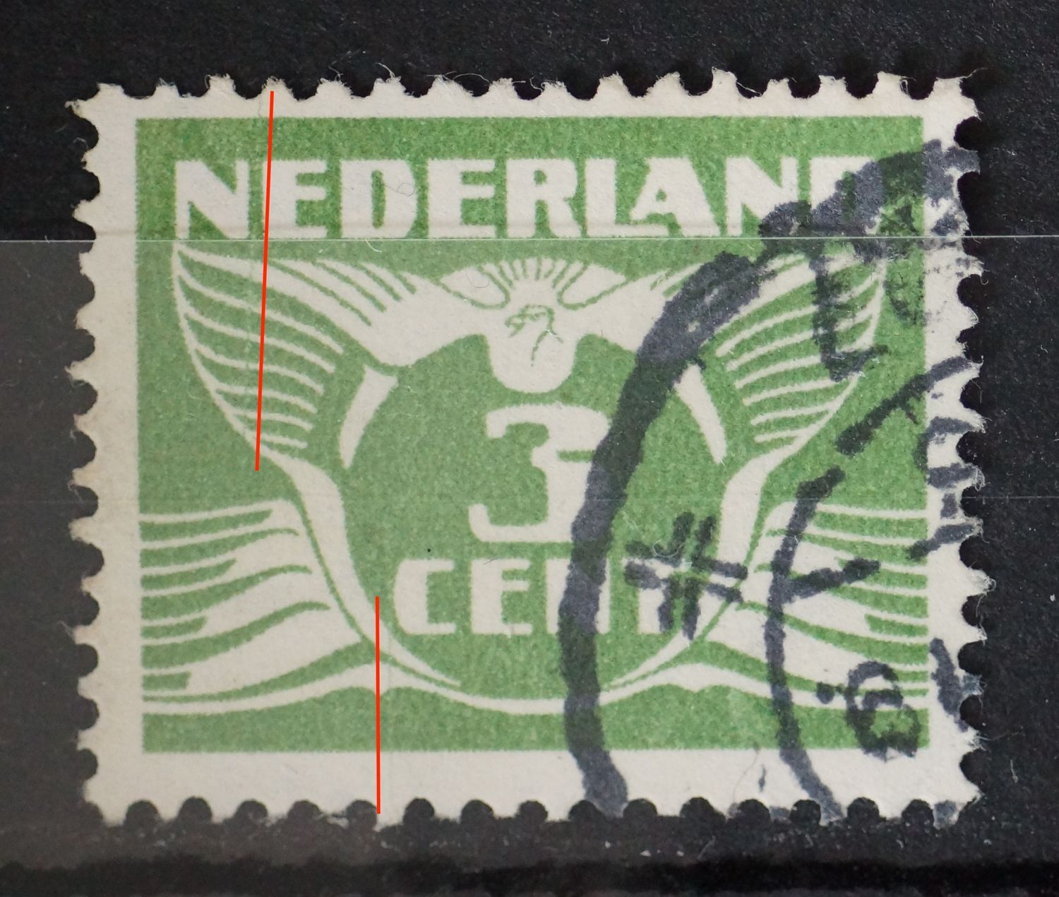 NVPH 175 - groene rakellijnen links NVPH 175 - groene rakellijnen links