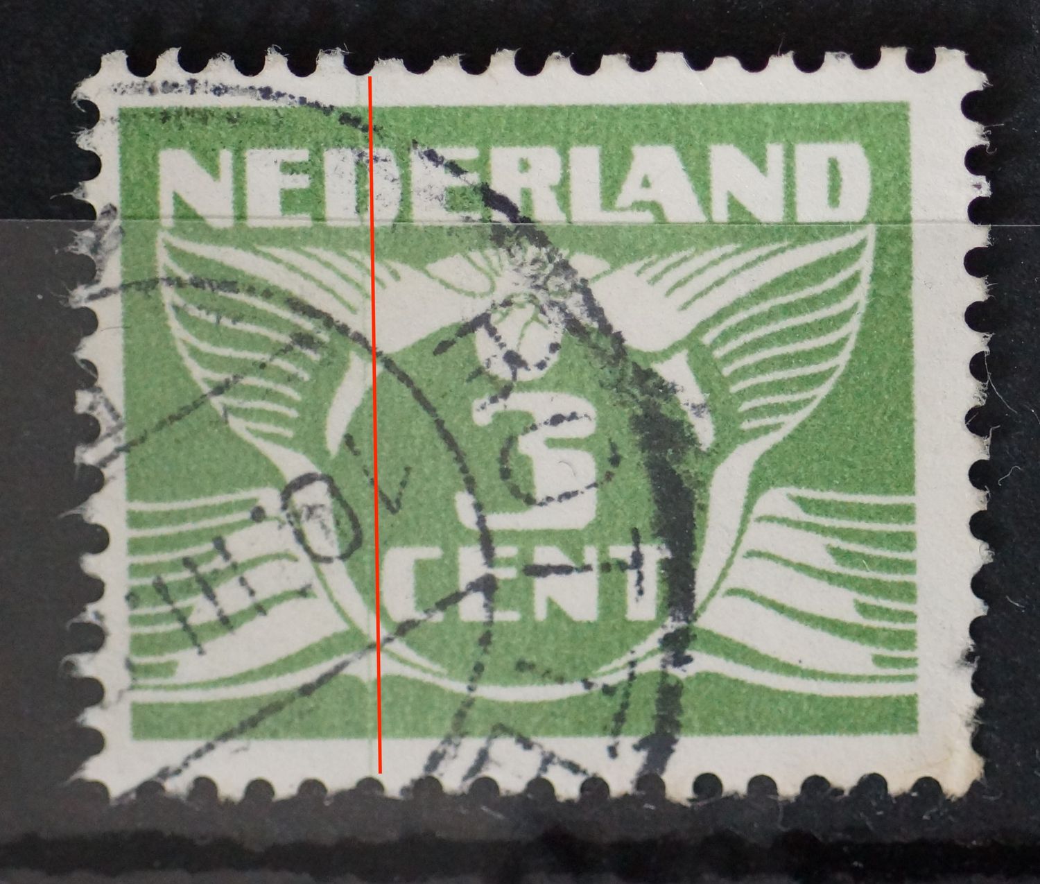 NVPH 175 - groene rakellijn links