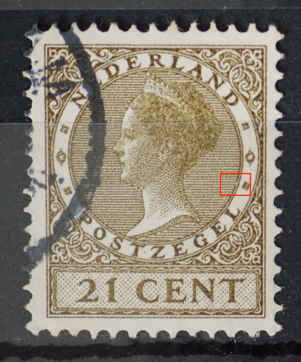 NVPH 189 - breuk in rand medaillon rechts