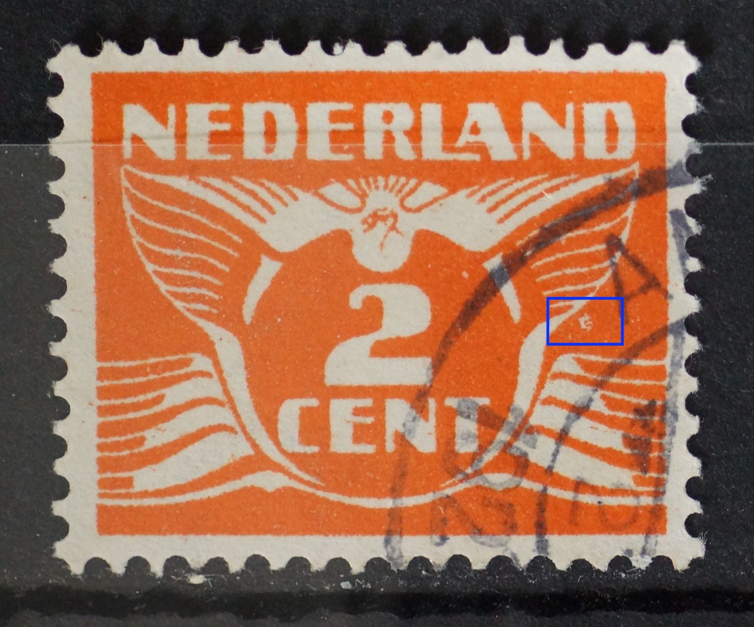 NVPH 173 - witte vlek rechts NVPH 173 - witte vlek rechts