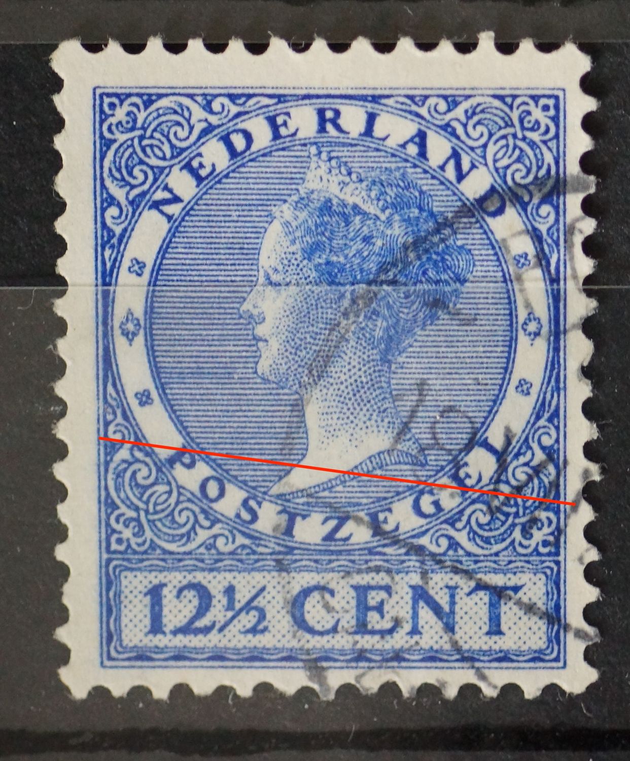 NVPH 185 - horizontale blauwe lijn onder
