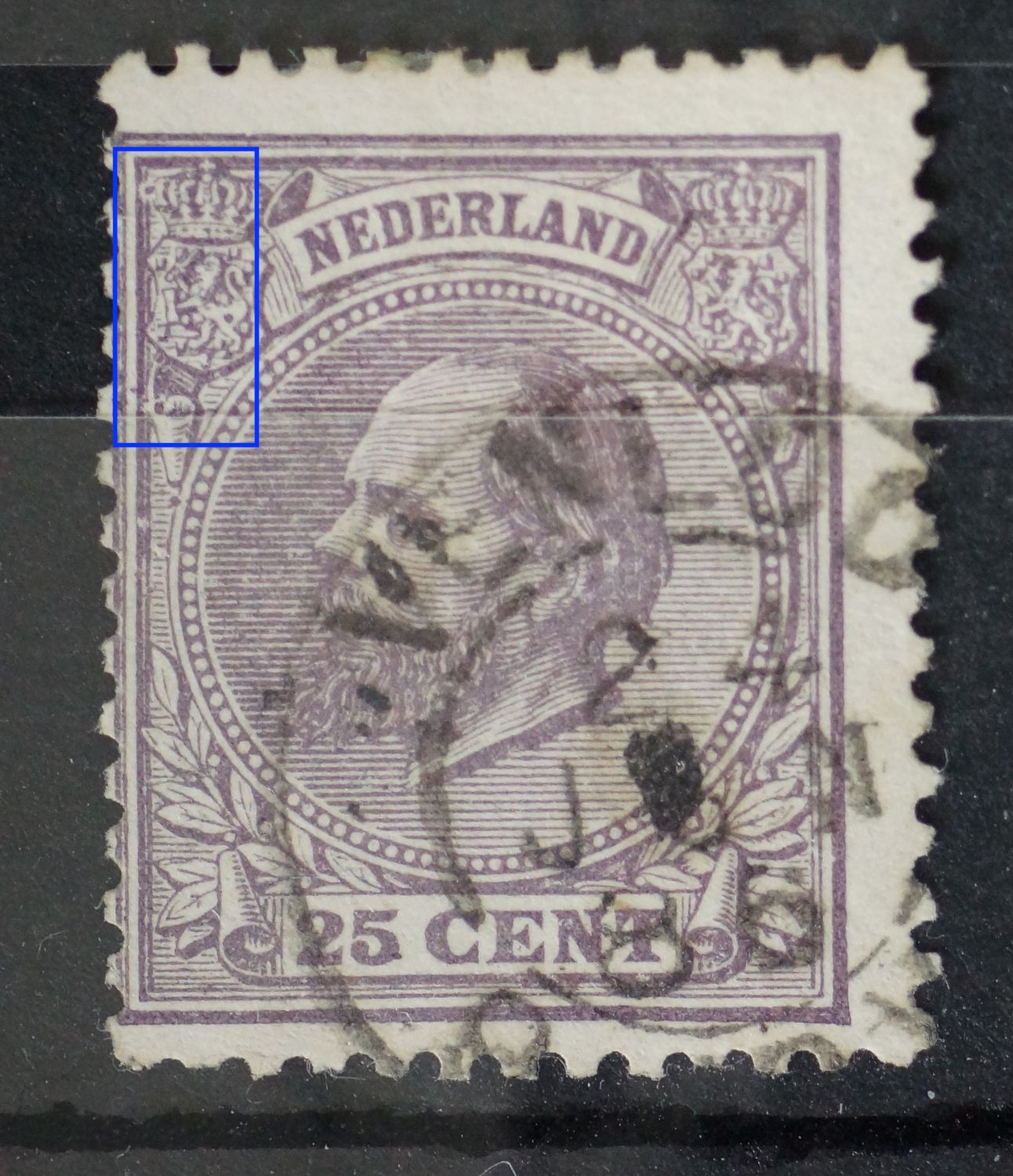NVPH 26 - o.a. diverse violette punten links