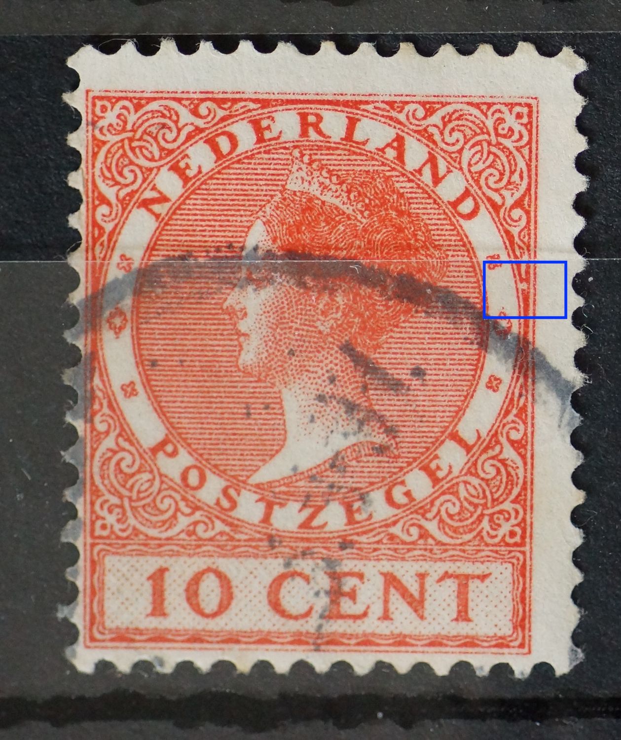 NVPH 153 - witte vlek in omlijsting rechts NVPH 153 - witte vlek in omlijsting rechts