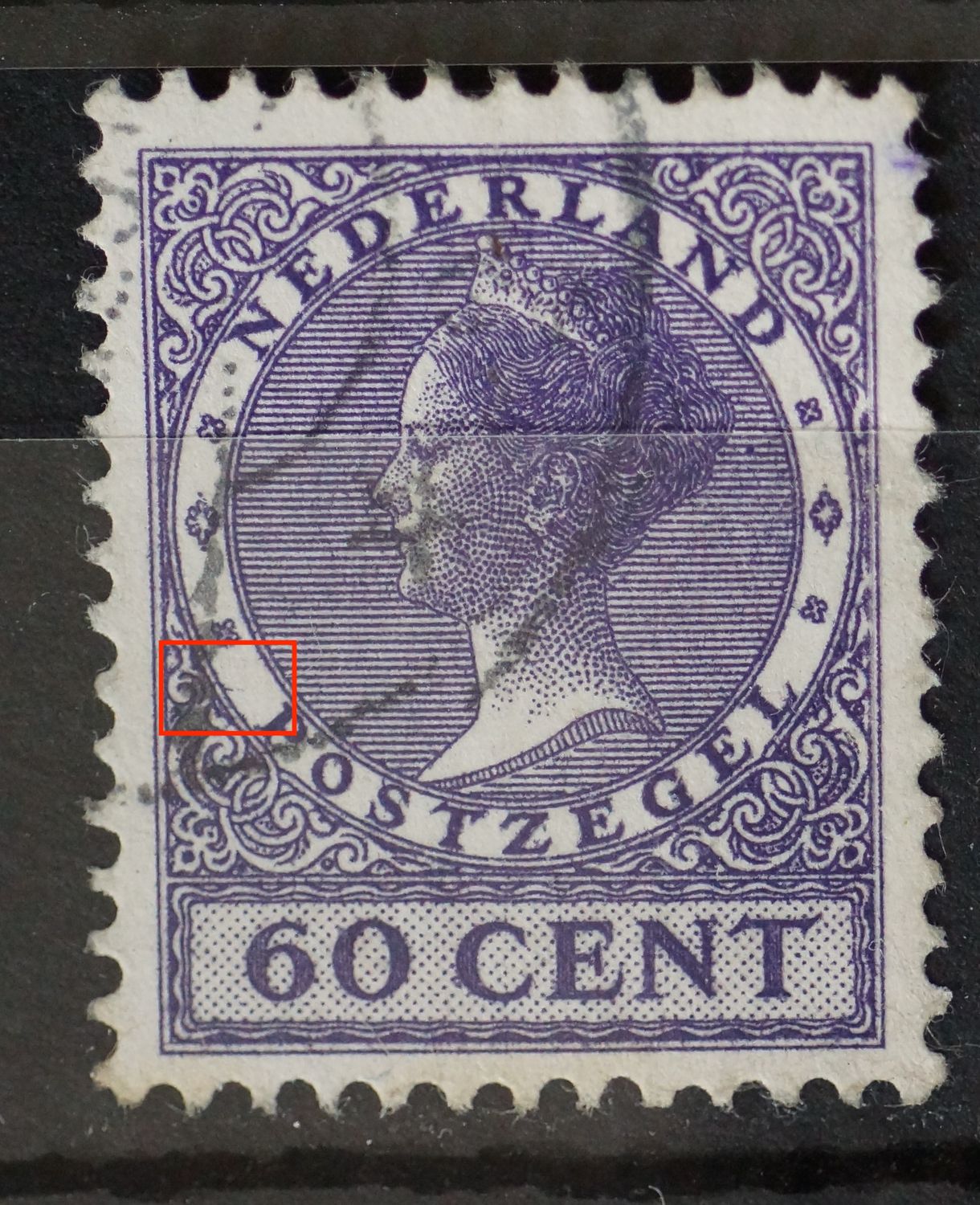 NVPH 162 - violet streepje links