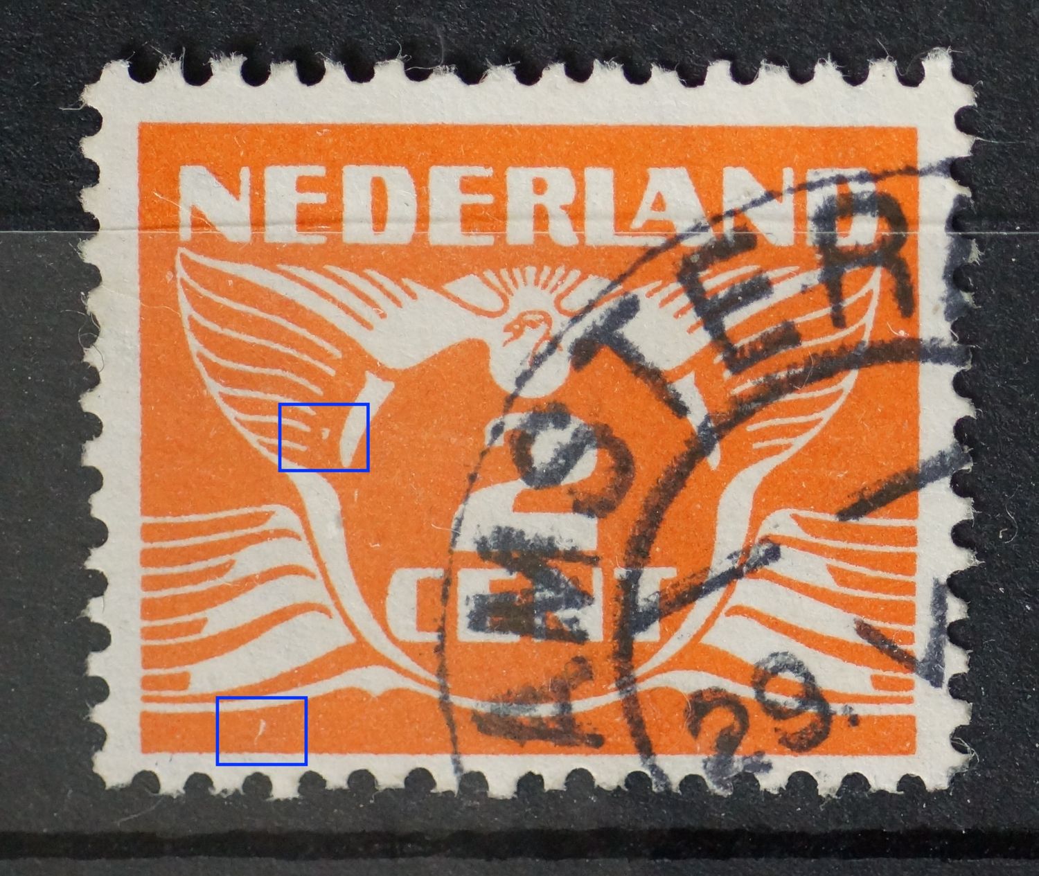 NVPH 173 - wit vlekje en witte kras links
