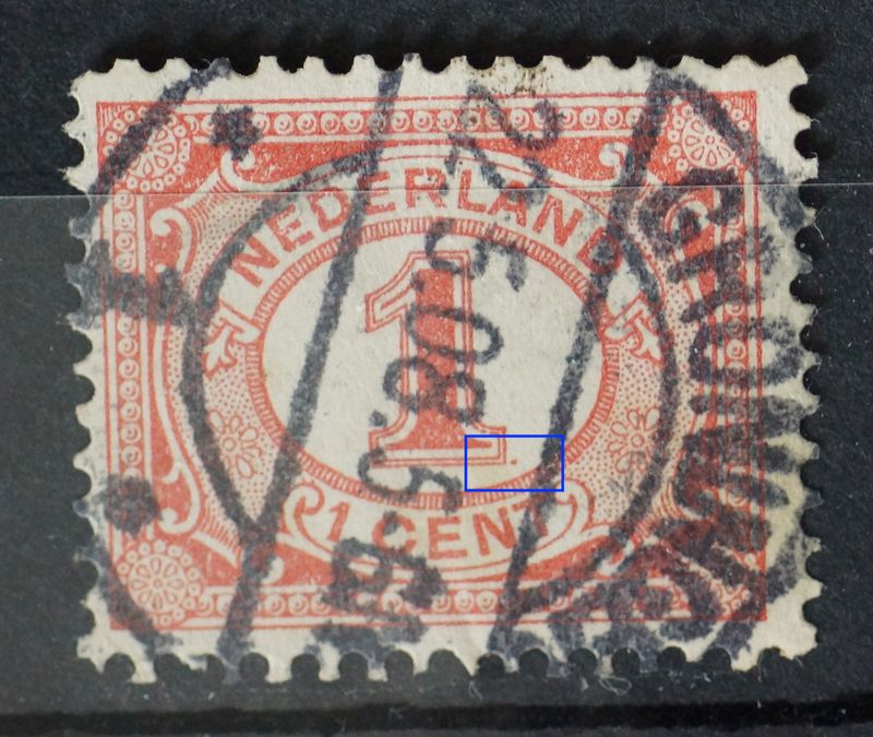 Groningen 1 op NVPH 51 - plaatfout Groningen 1 op NVPH 51 - plaatfout