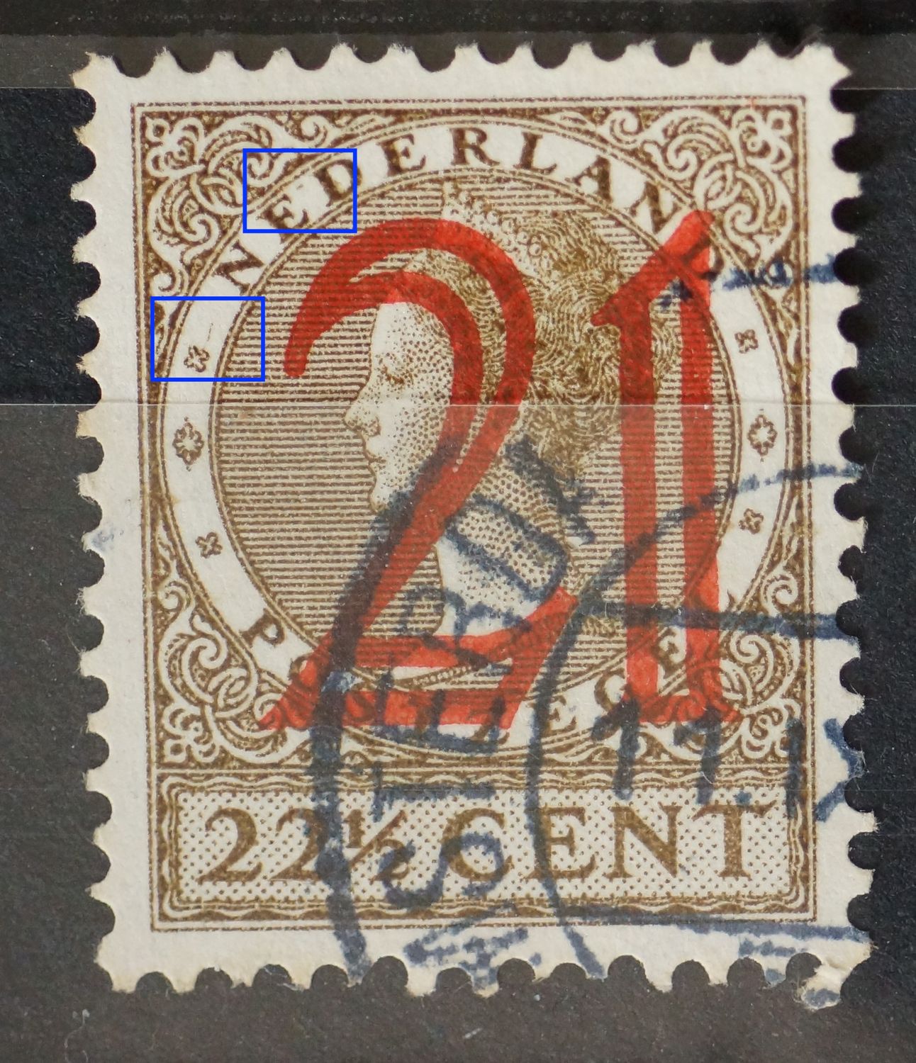 NVPH 224 - streepje links in rand