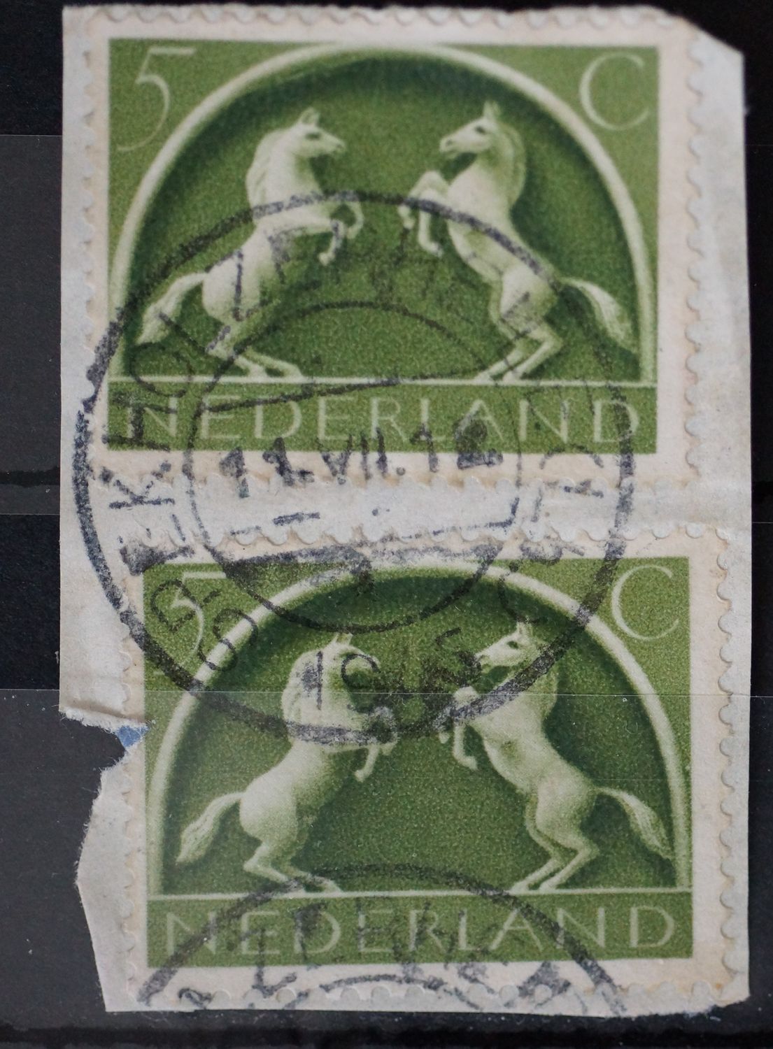 Spekholzerheide (Lb.) 1 op NVPH 411 (2x) - open 4 van 1945 - vroeg gebruik!