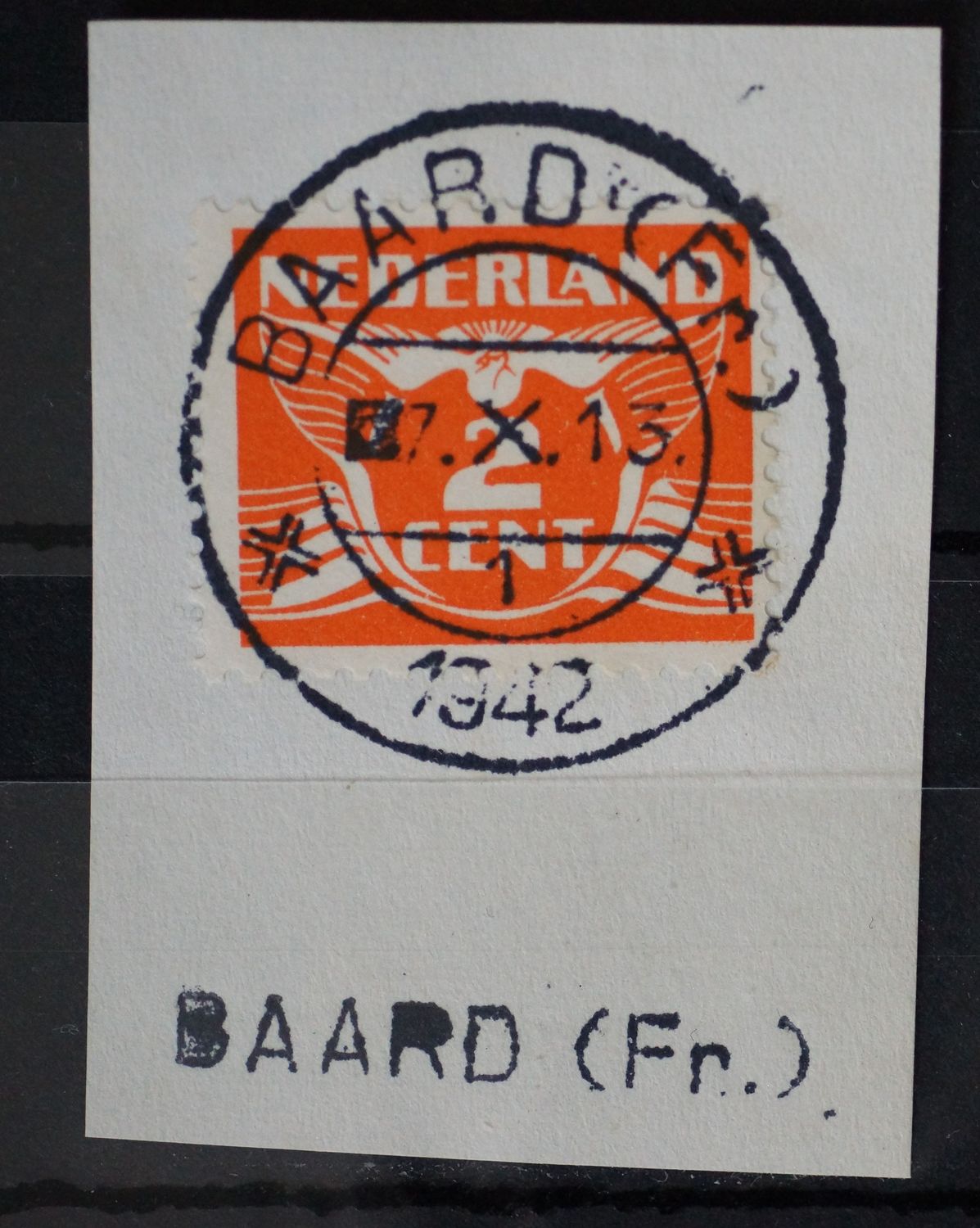 Baard (Fr.) 1 op NVPH 174 - tevens kantoornaamstempel
