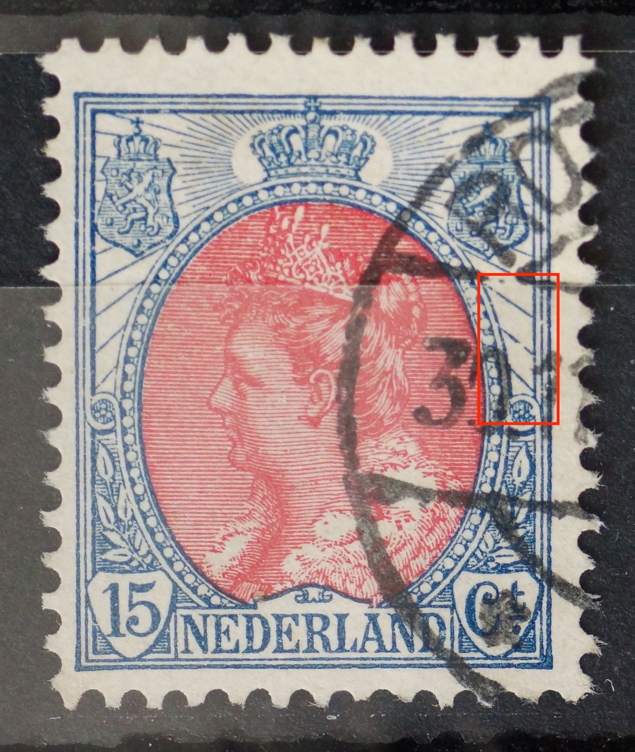 NVPH 65 - diverse beschadigingen rechts