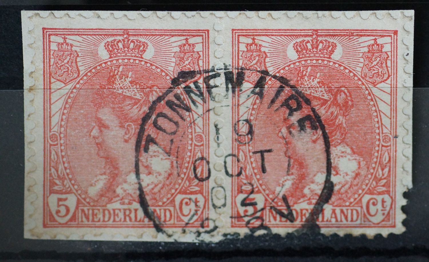Zonnemaire op NVPH 60 (paar) - plaatfouten