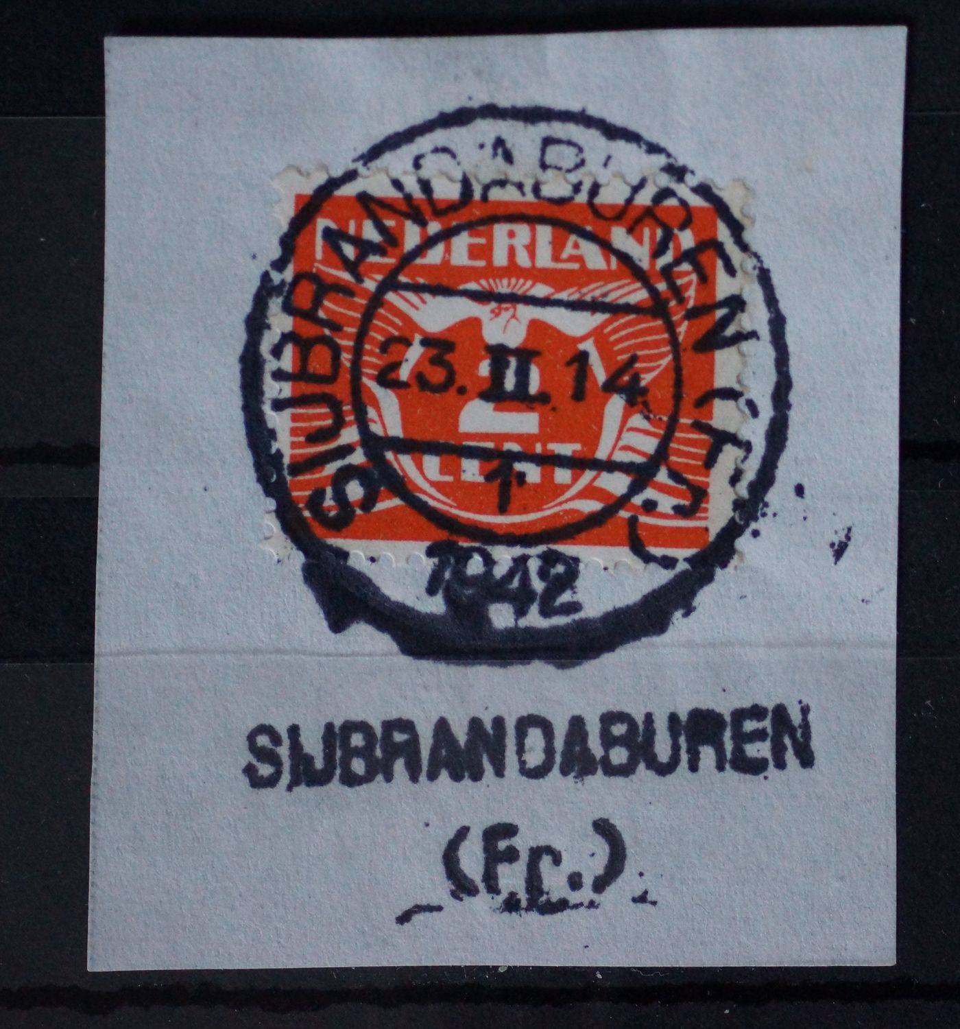 Sijbrandaburen (Fr.) 1 op NVPH 174 - tevens kantoornaamstempel