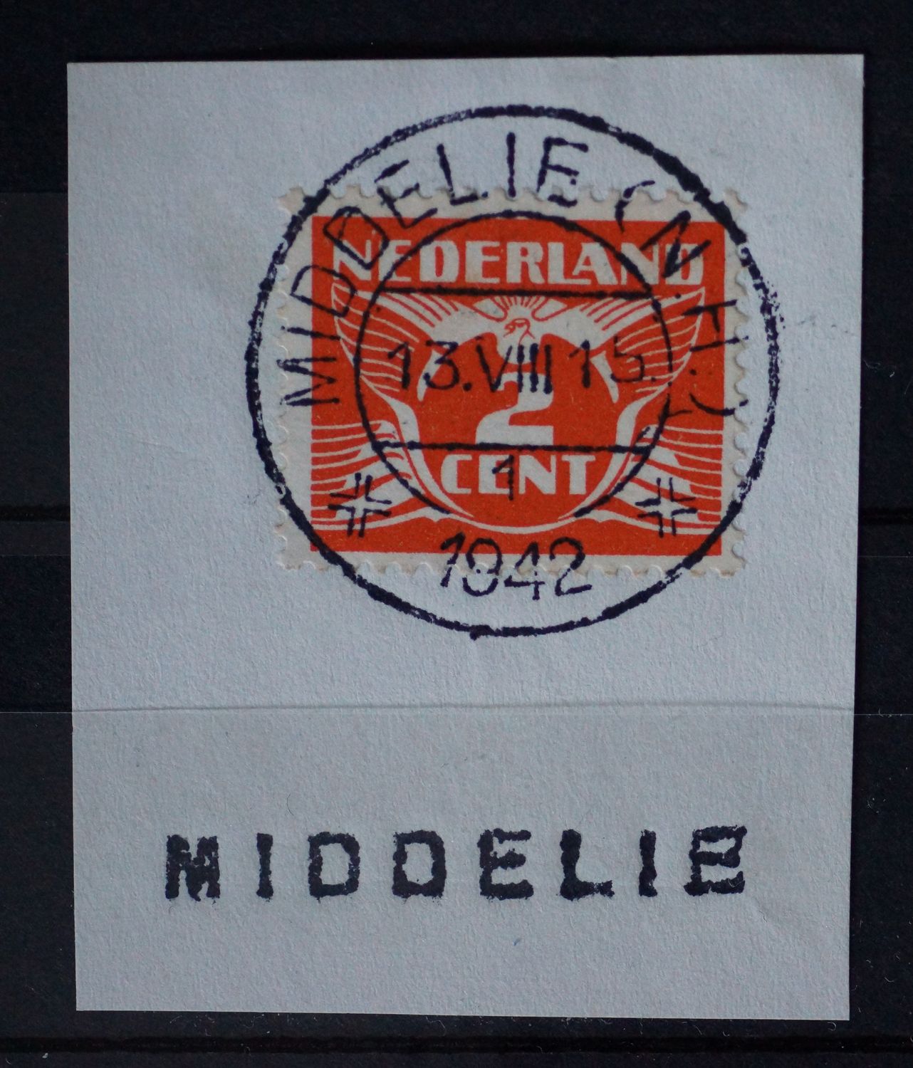 Middelie (N.H.) 1 op NVPH 174 - tevens kantoornaamstempel