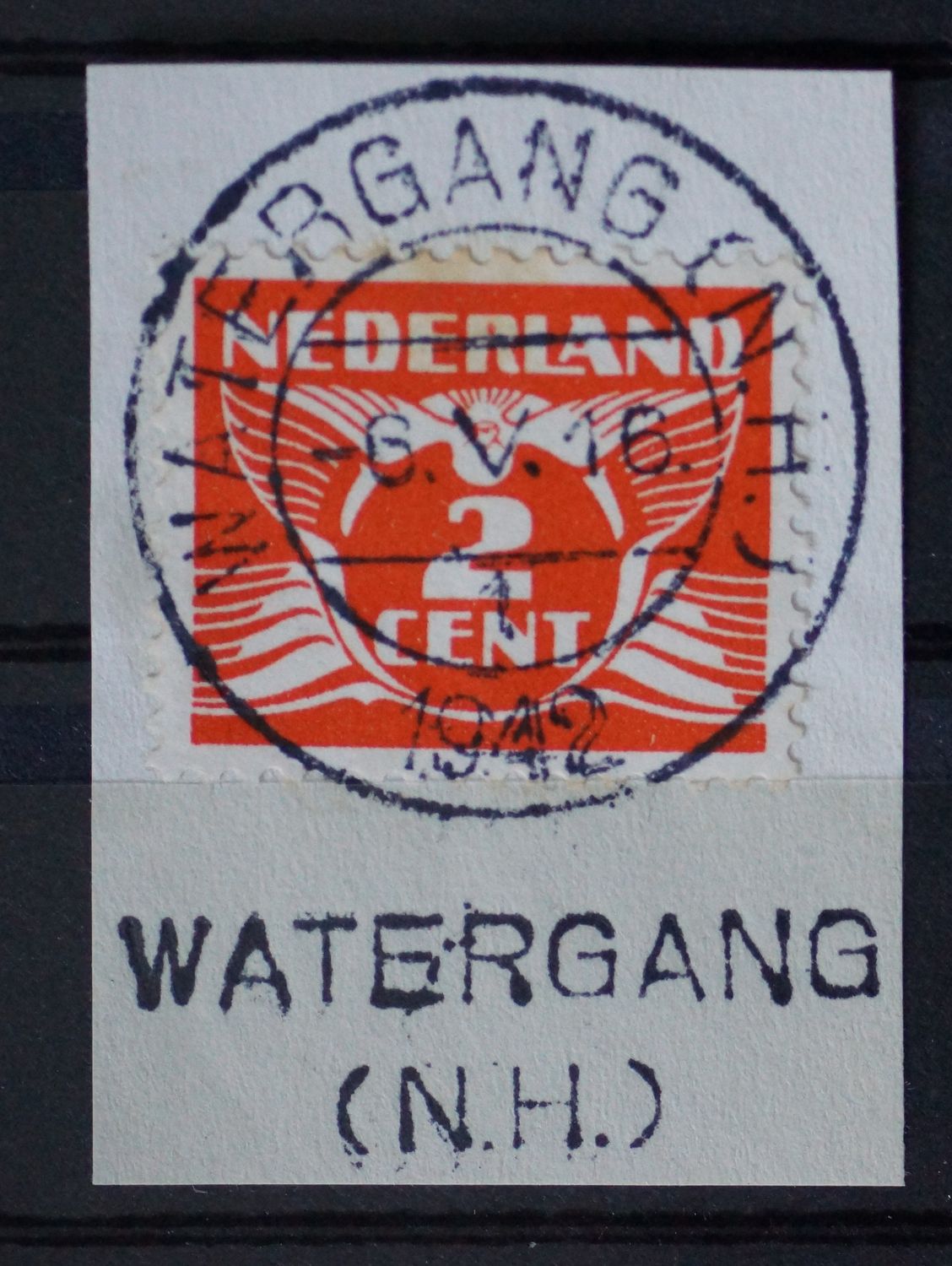 Watergang (N.H.) 1 op NVPH 174 - tevens kantoornaamstempel