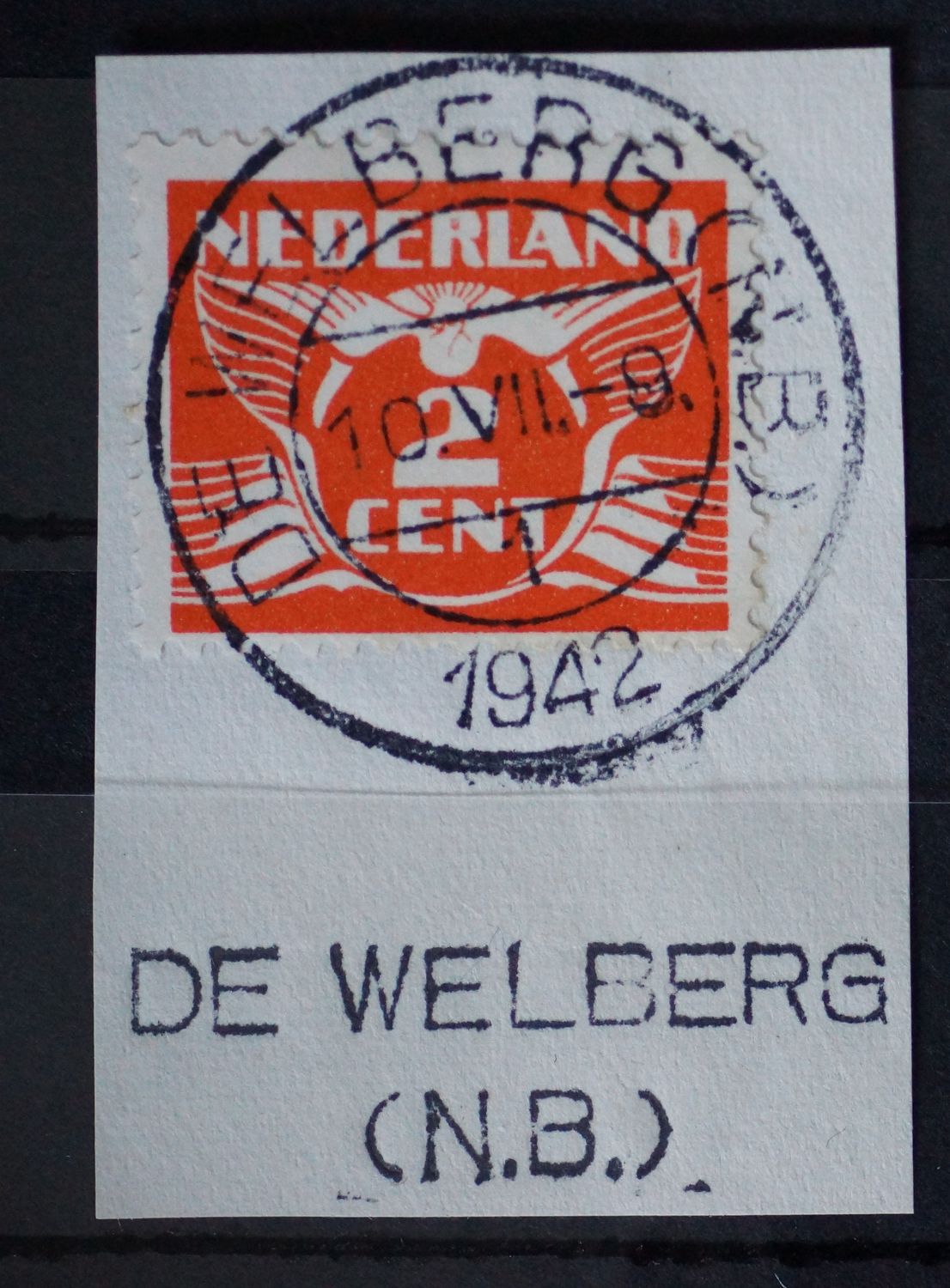 De Welberg (N.B.) 1 op NVPH 174 - tevens kantoornaamstempel