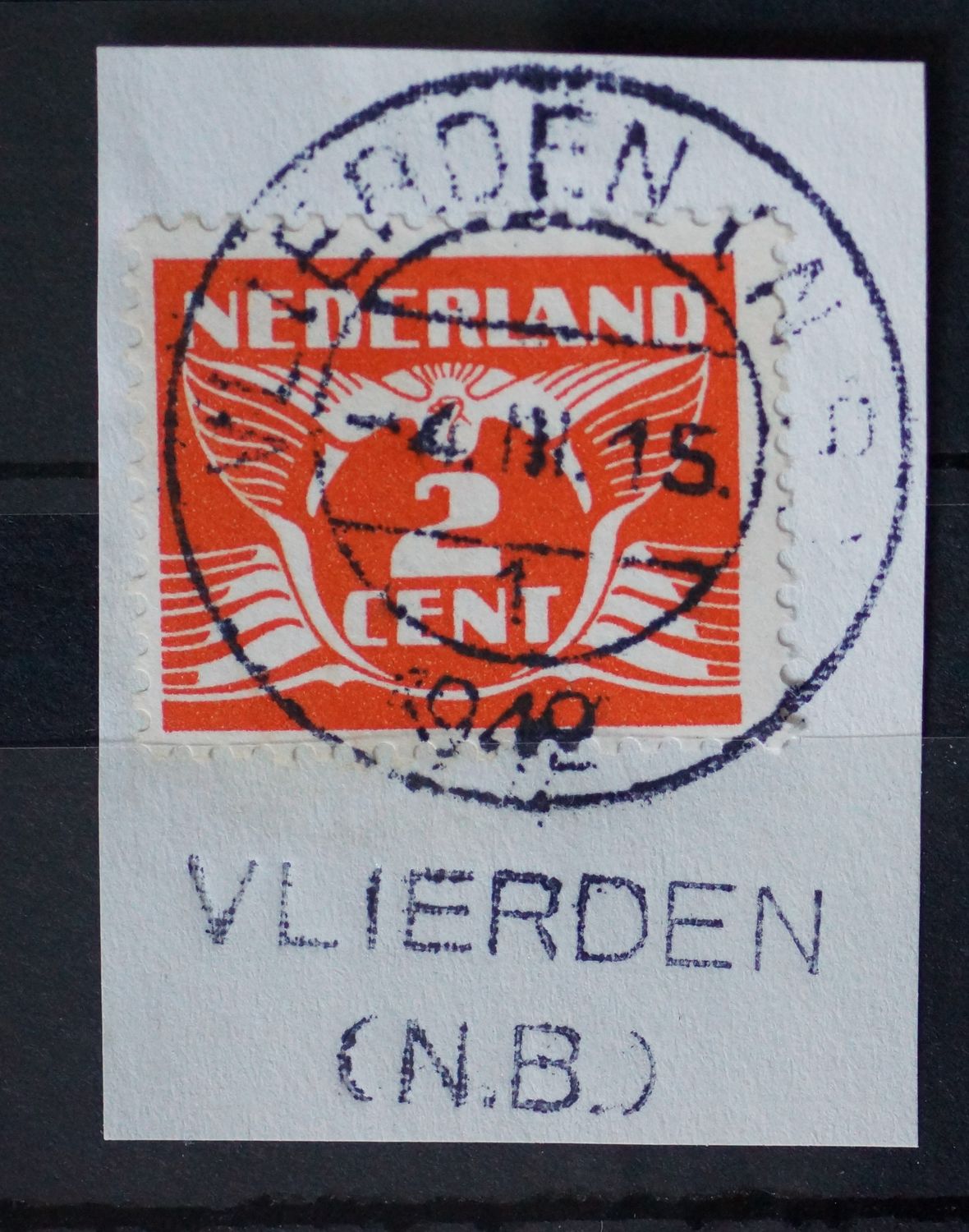 Vlierden (N.B.) 1 op NVPH 174 - tevens kantoornaamstempel