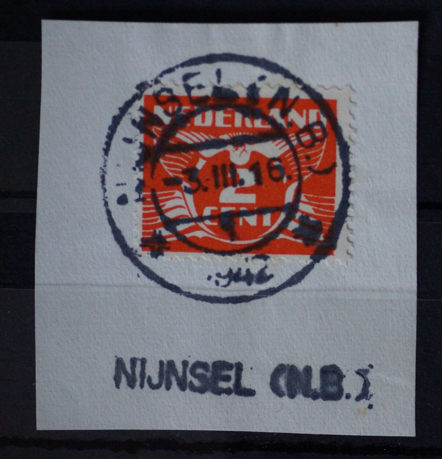 Nijnsel (N.B.) 1 op NVPH 174 - tevens kantoornaamstempel