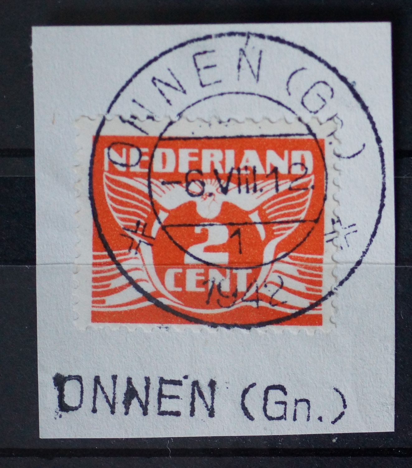 Onnen (Gn.) 1 op NVPH 174 - tevens kantoornaamstempel