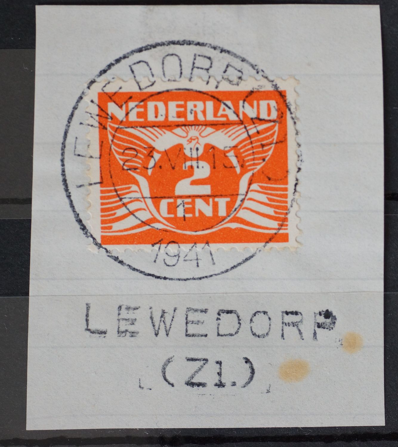 Lewedorp (Zl.)) 1 op NVPH 174 - tevens kantoornaamstempel