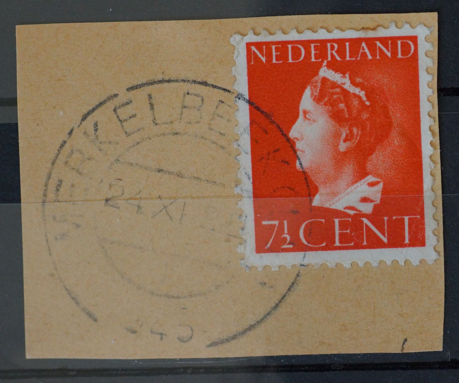 Merkelbeek (Lb.) 1 op NVPH 334 - open 4 van 1945