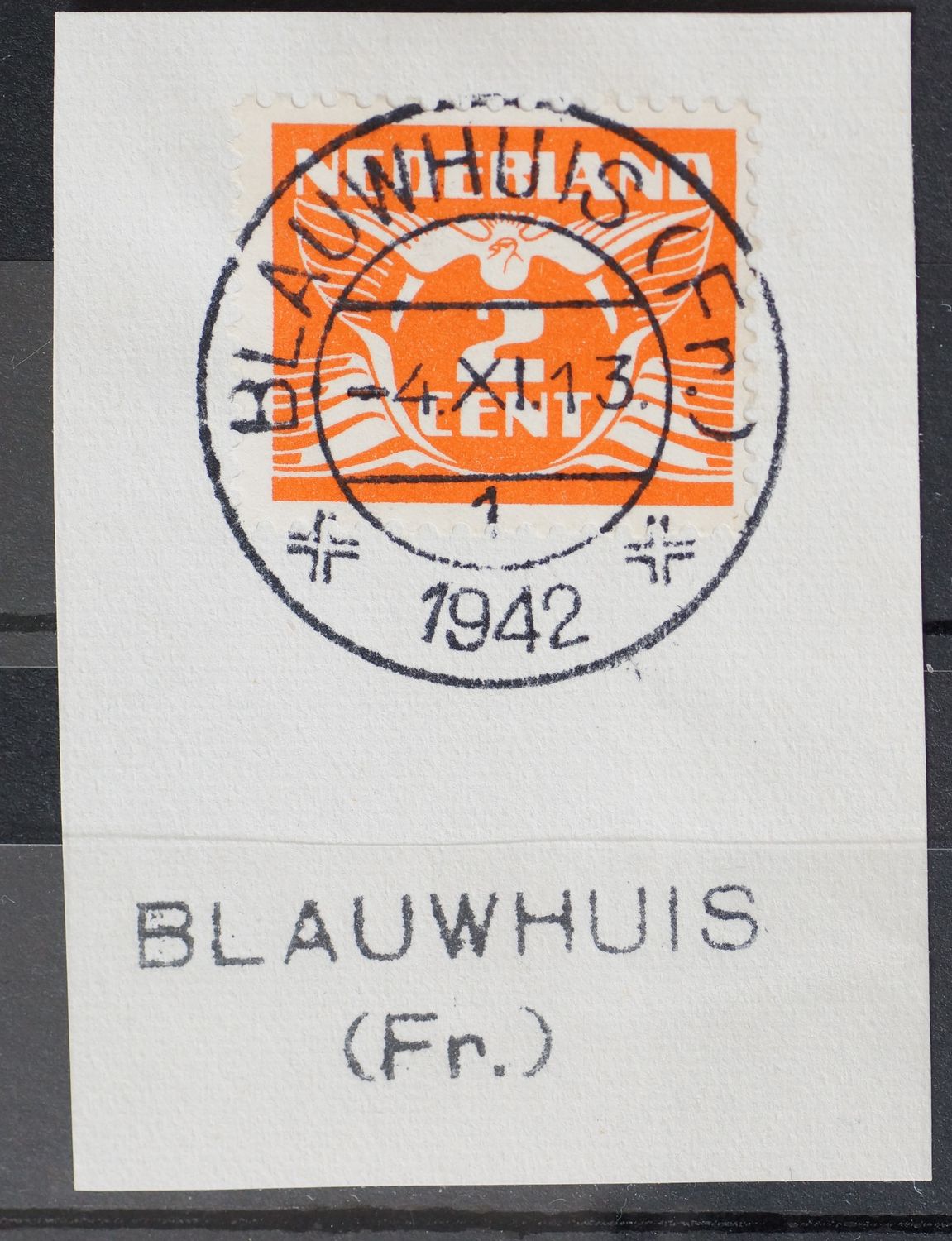 Blauwhuis (Fr.) 1 op NVPH 174 - tevens kantoornaamstempel
