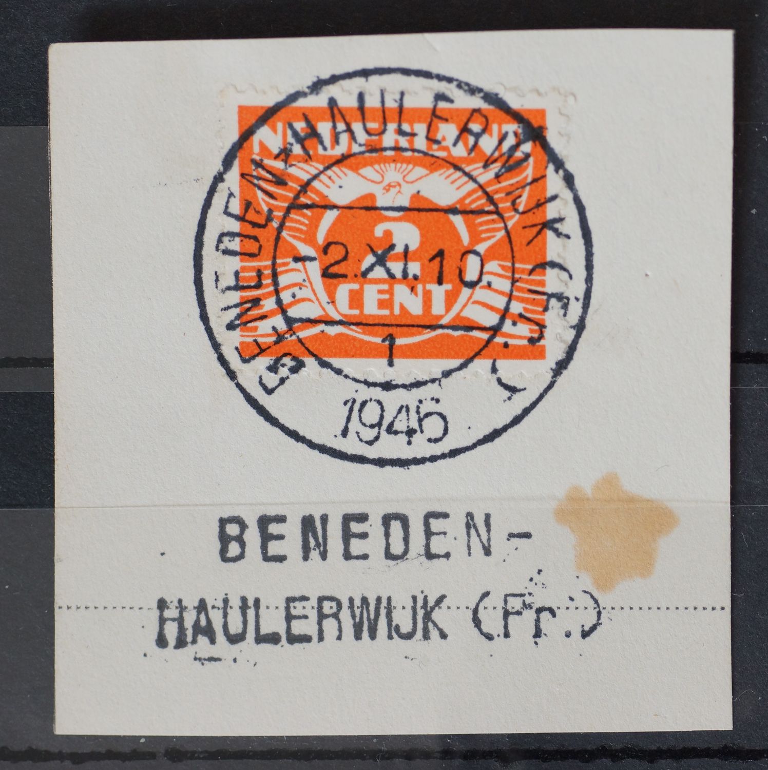 Beneden-Haulerwijk (Fr.) 1 op NVPH 174 - tevens kantoornaamstempel