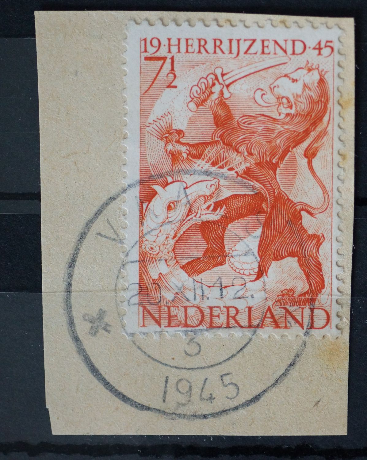 Vaals 3 op NVPH 443 - open 4 van 1945 Vaals 3 op NVPH 443 - open 4 van 1945