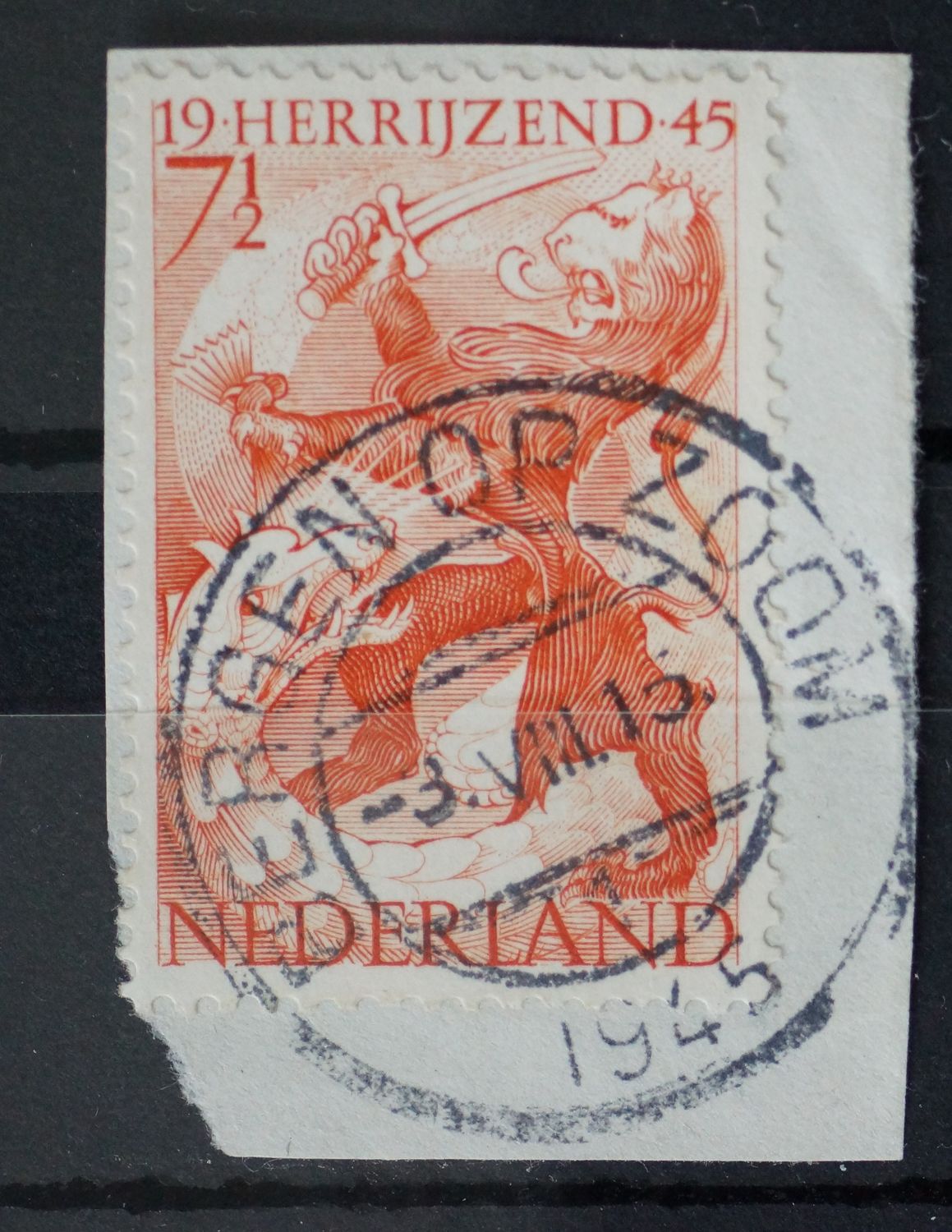 Bergen op Zoom 1 op NVPH 443 - open 4 van 1945