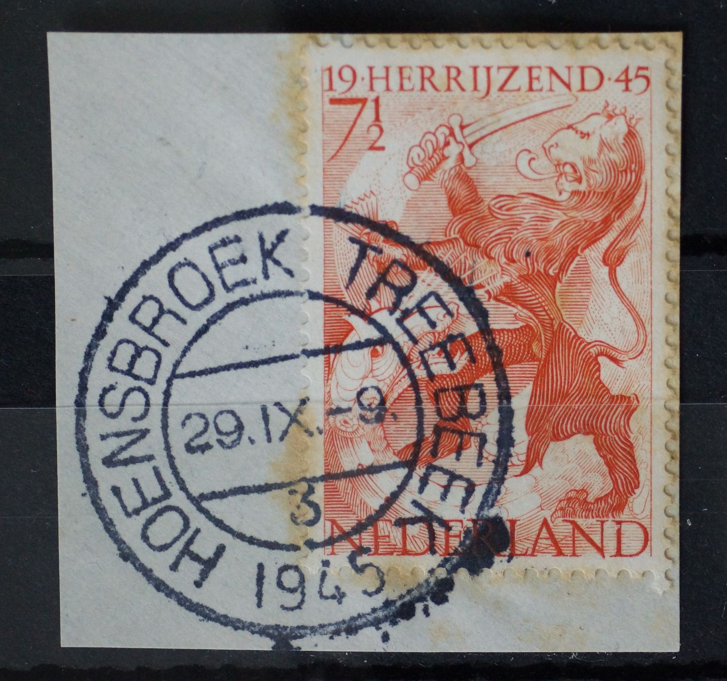 Hoensbroek Treebeek 3 op NVPH 443 - open 4 van 1945
