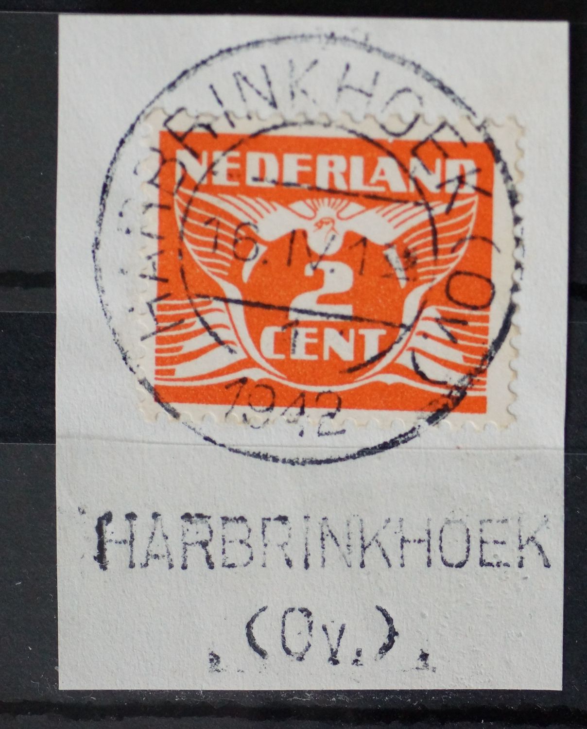 Harbrinkhoek (Ov.) 1 op NVPH 174 - tevens kantoornaamstempel