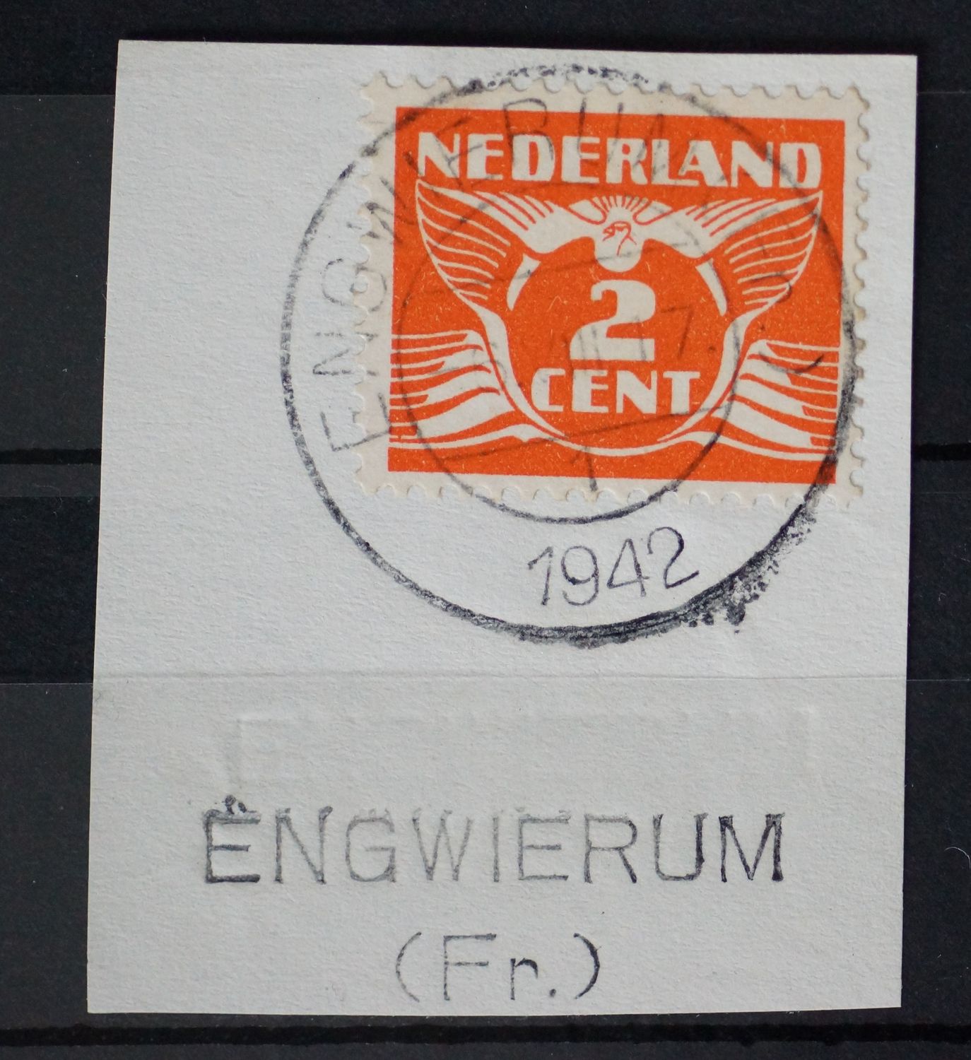 Engwierum (Fr.) 1 op NVPH 174 - tevens kantoornaamstempel