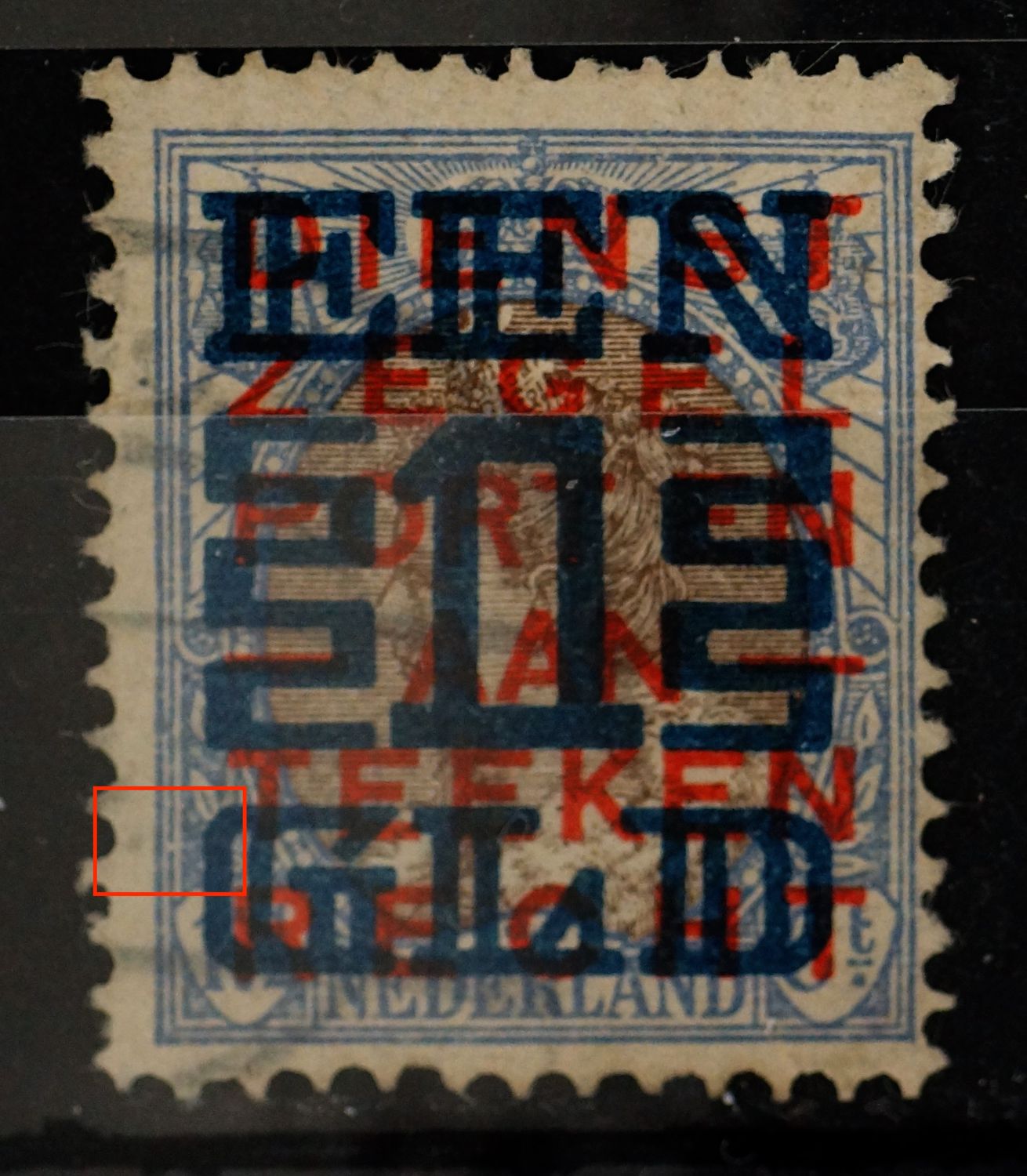 NVPH 133 - breuk in kaderlijn links, onder NVPH 133 - breuk in kaderlijn links, onder