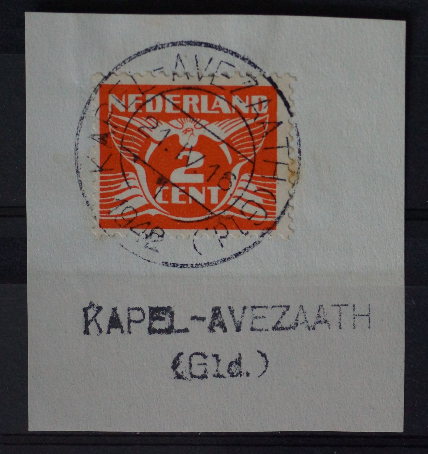 Kapel-Avezaath (Gld.) 1 en kantoornaamstempel op NVPH 173