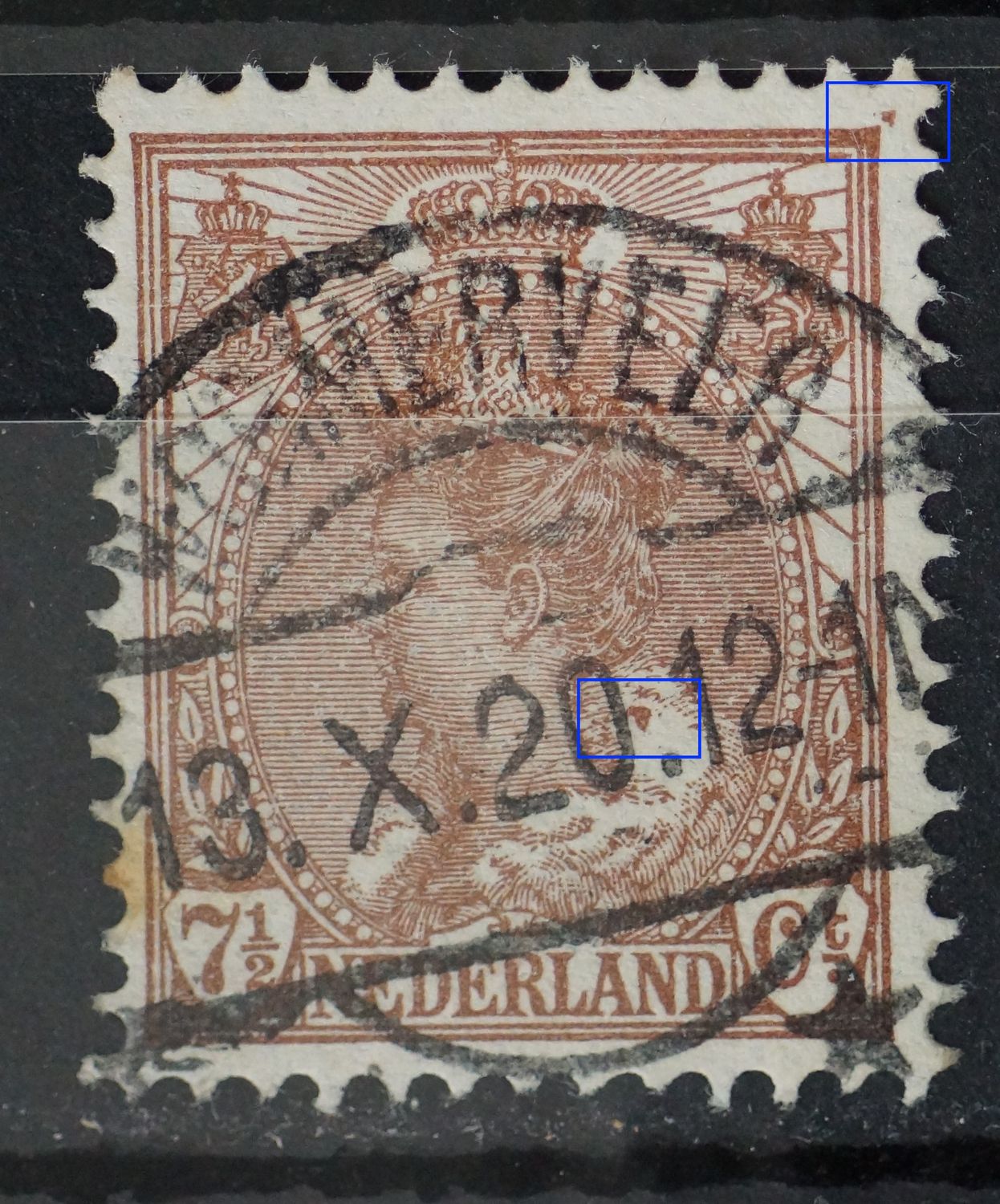 NVPH 61 - o.a. bruine vlek in bontkraag