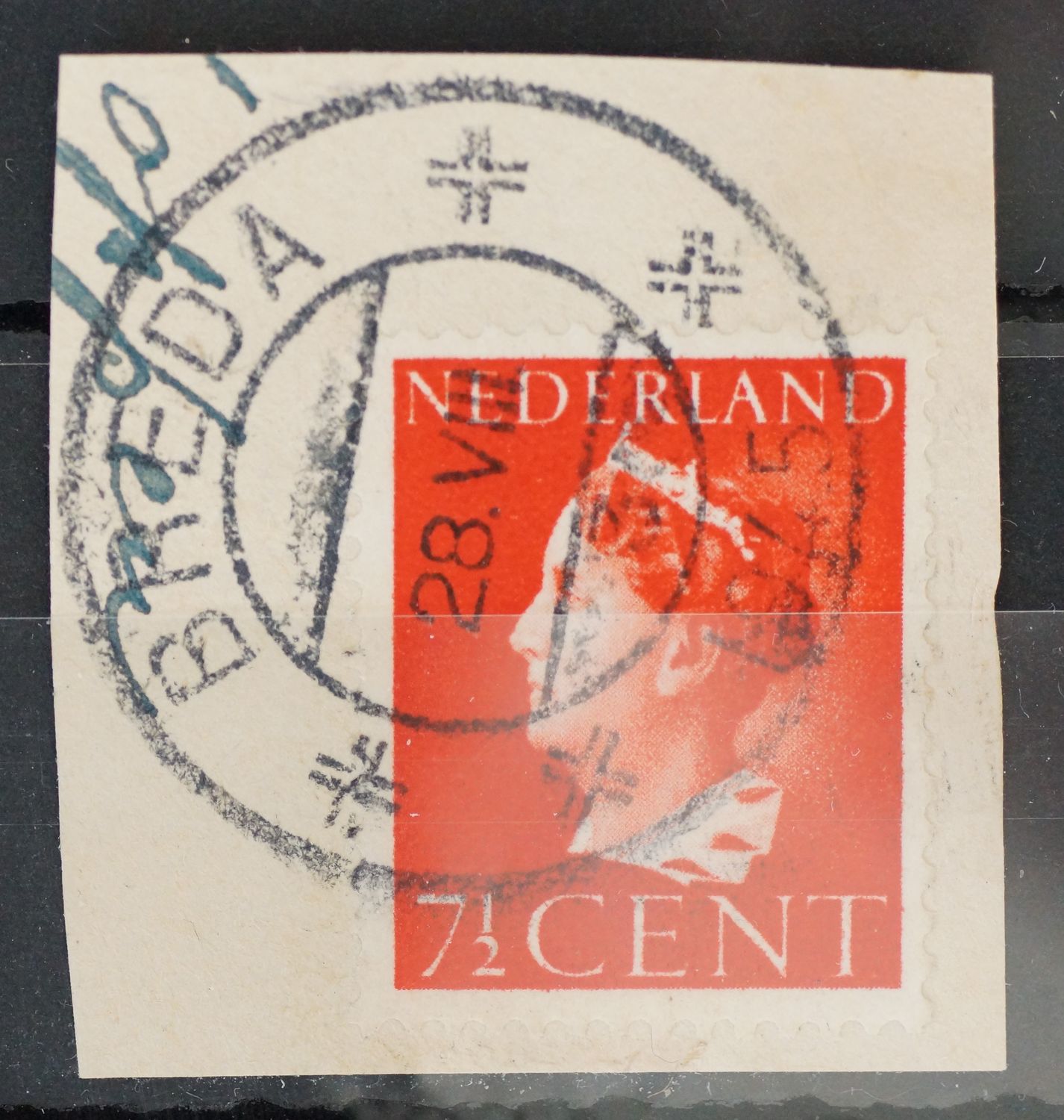 Breda 3 op NVPH 334 - open 4 van 1945 - zonder uurkarakters!
