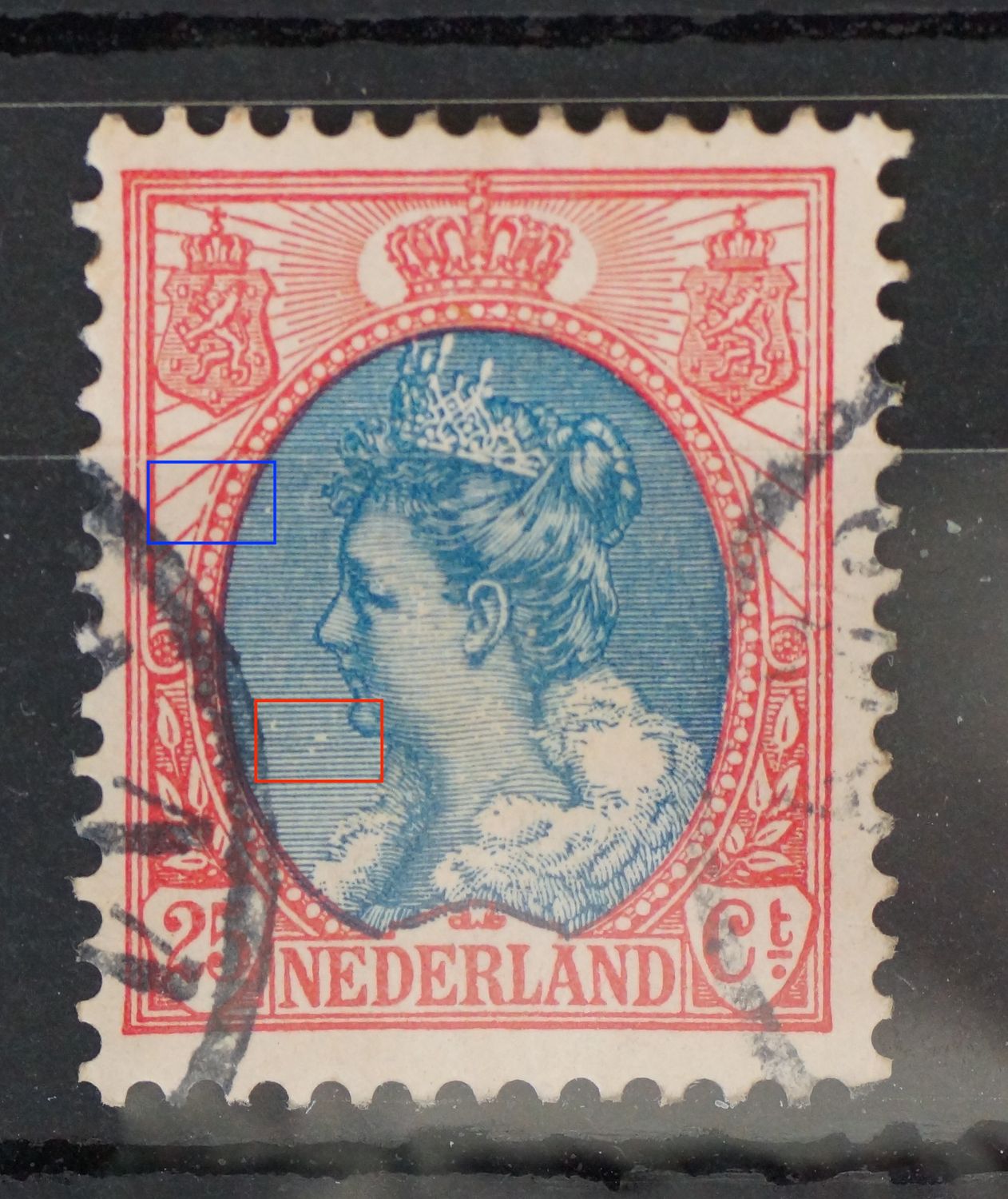 NVPH 71 - breuk in arcering links