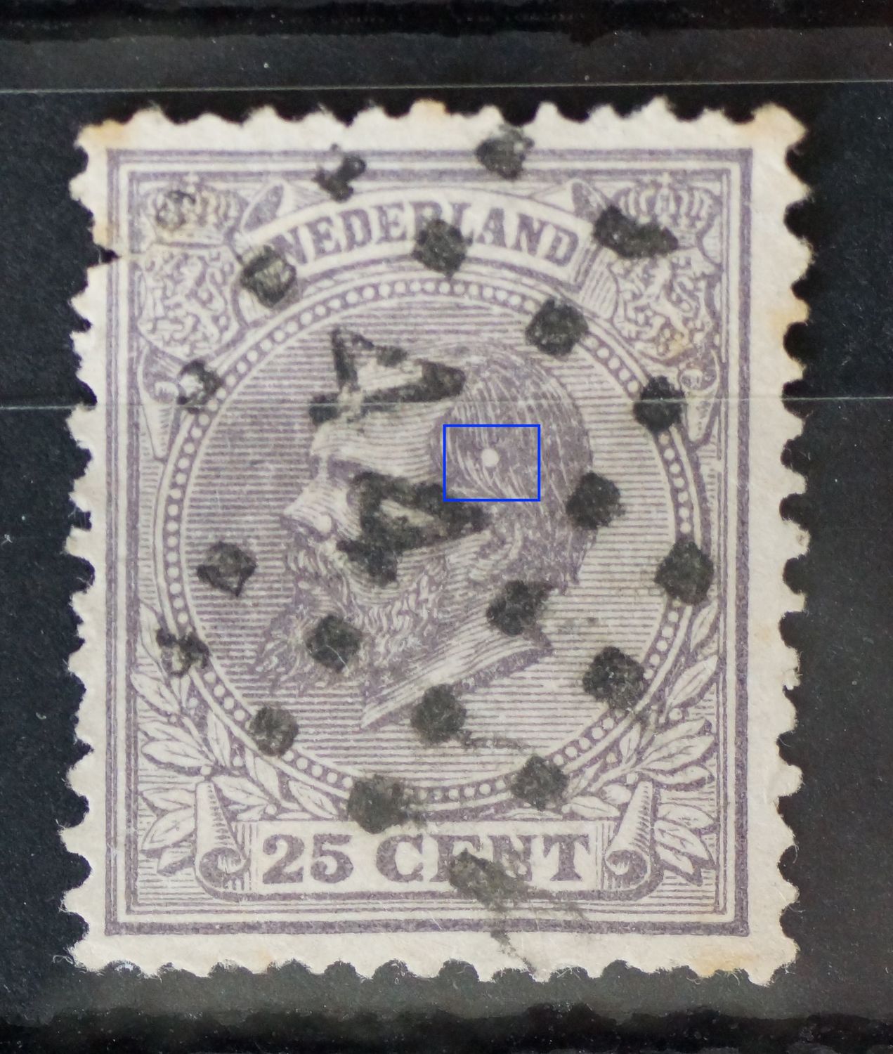 NVPH 26 - witte vlek in haar