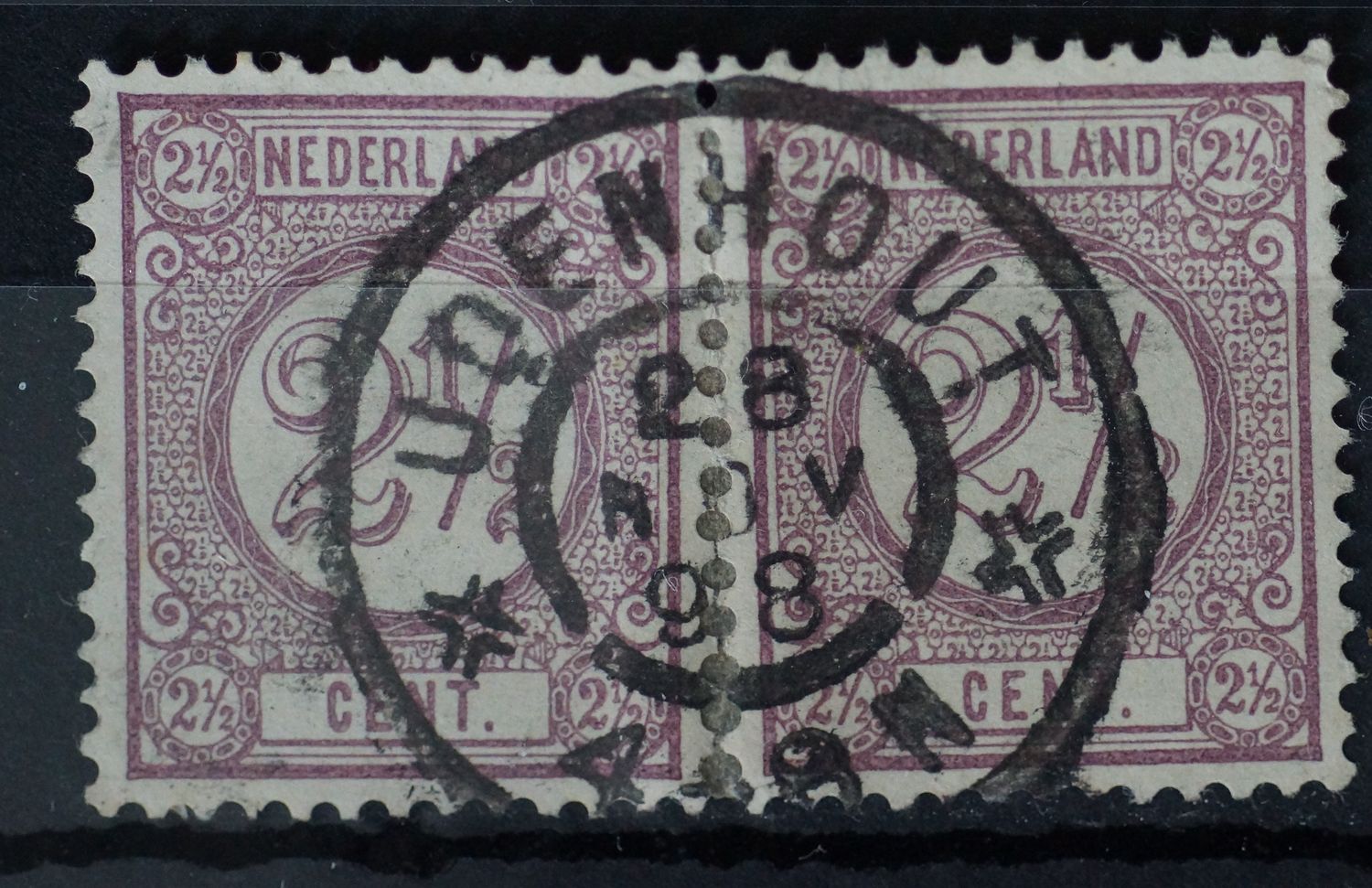 Udenhout op NVPH 33 (paar, met plakker verstevigd)