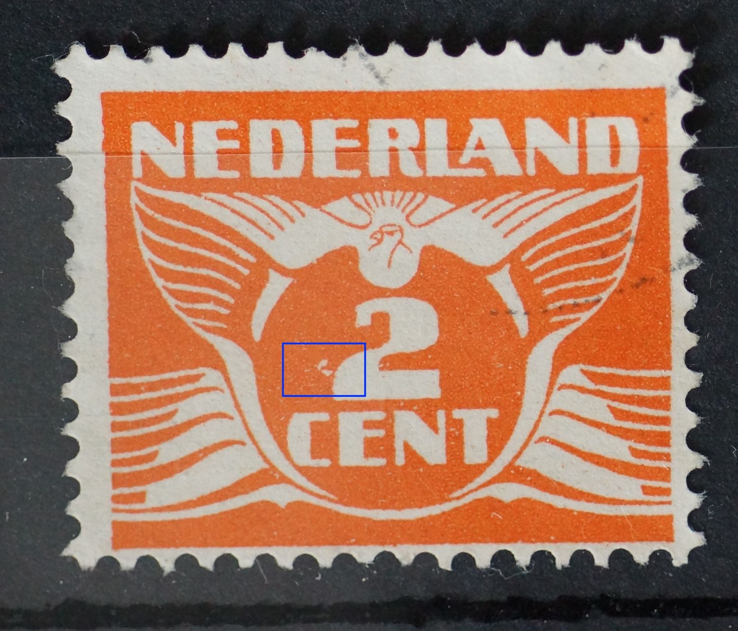 NVPH 173 - witte vlek links van de 2 NVPH 173 - witte vlek links van de 2