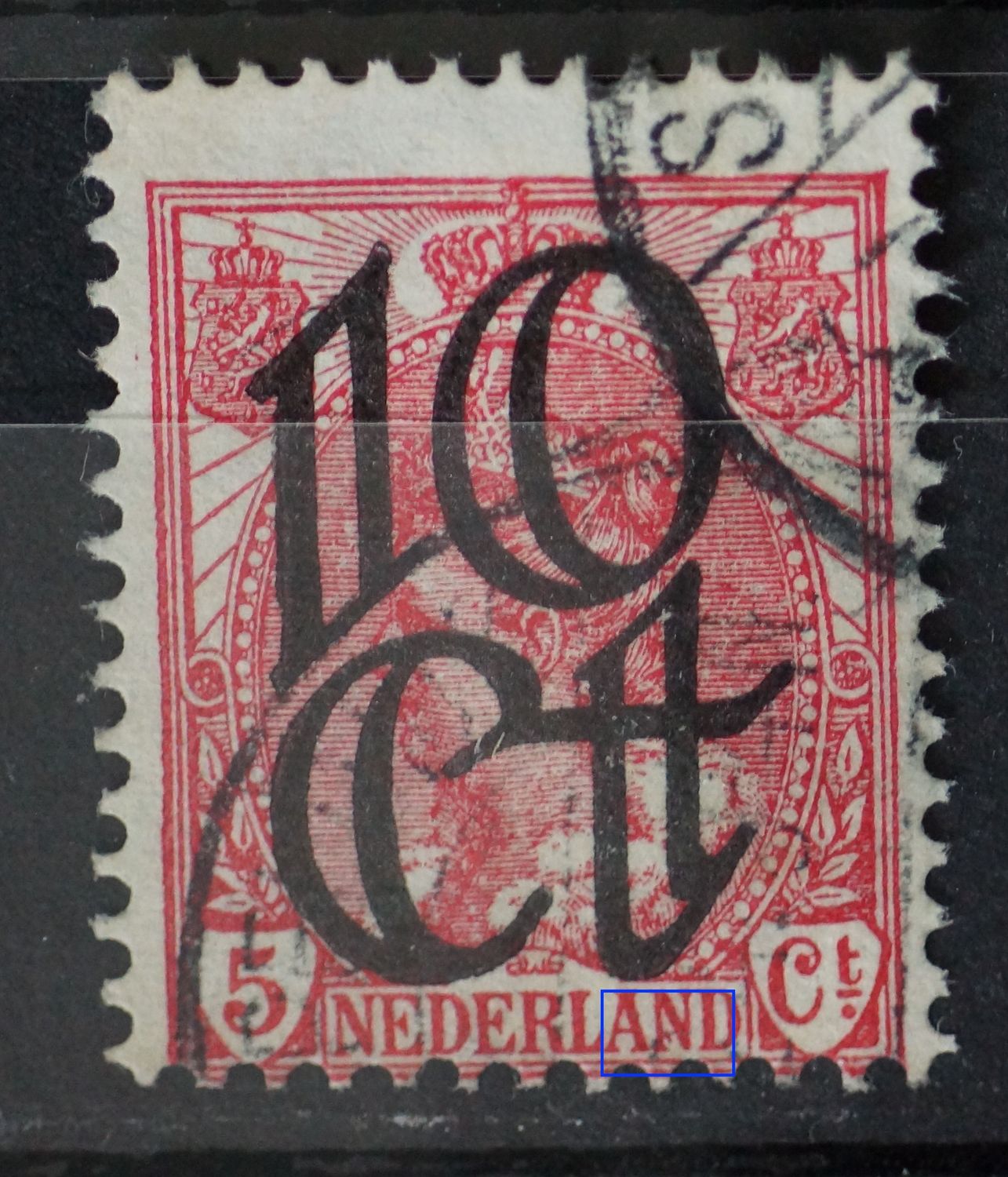 NVPH 117 - rode vlek in de 2e N van NEDERLAND
