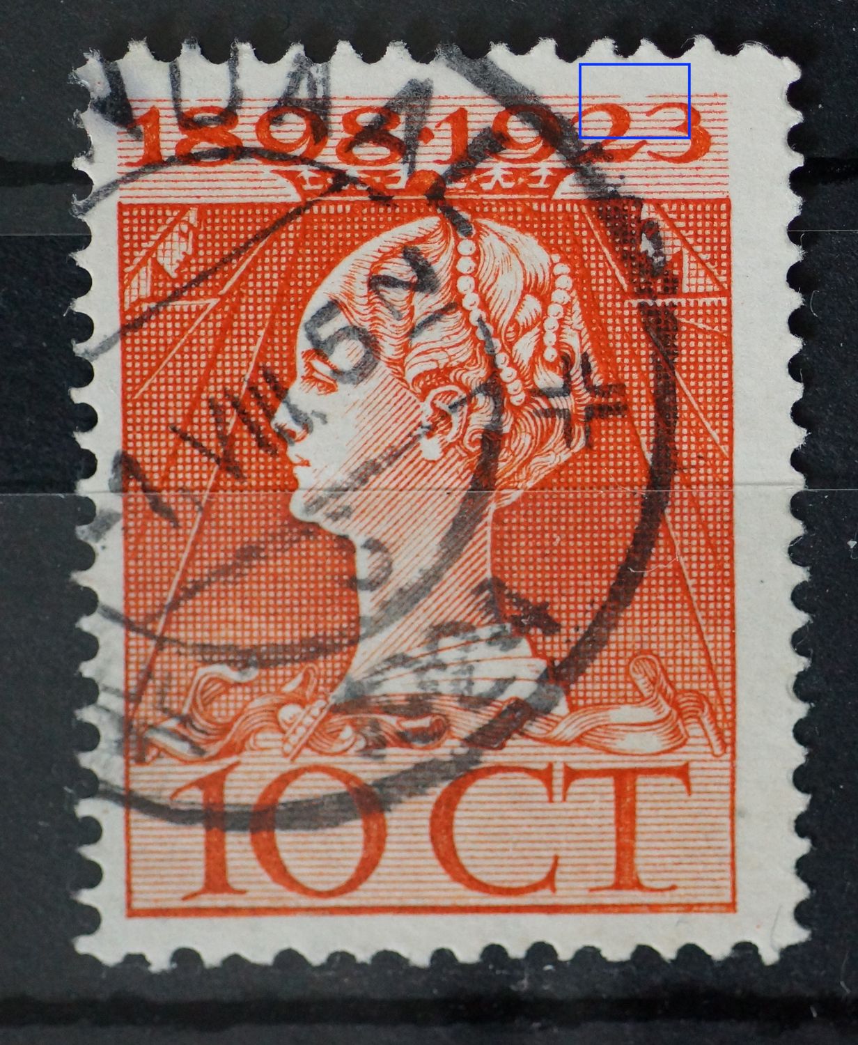 NVPH 124 - breuk in e bovenste lijn, boven 23