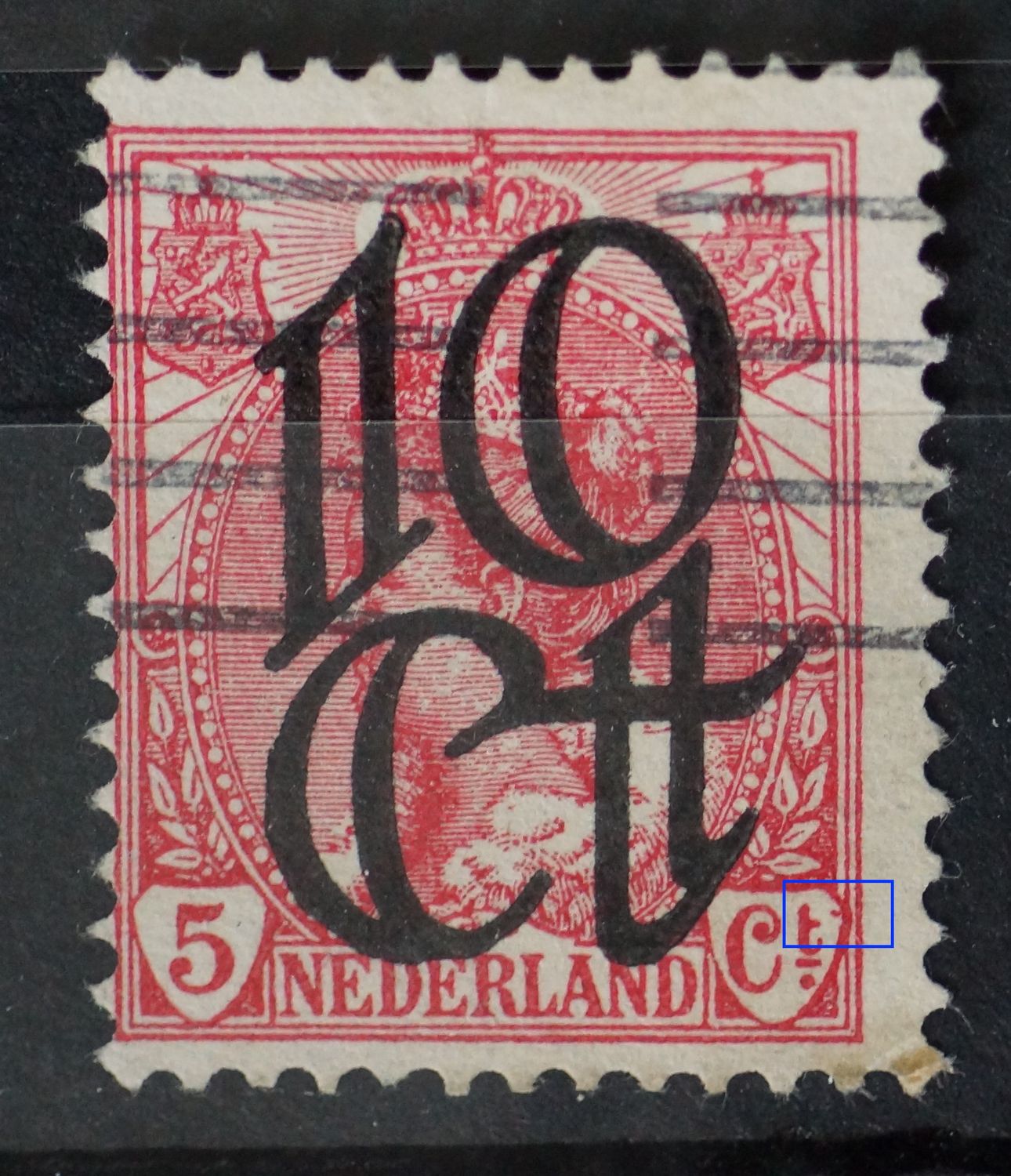 NVPH 117 - rode punt rechtsboven van Ct.