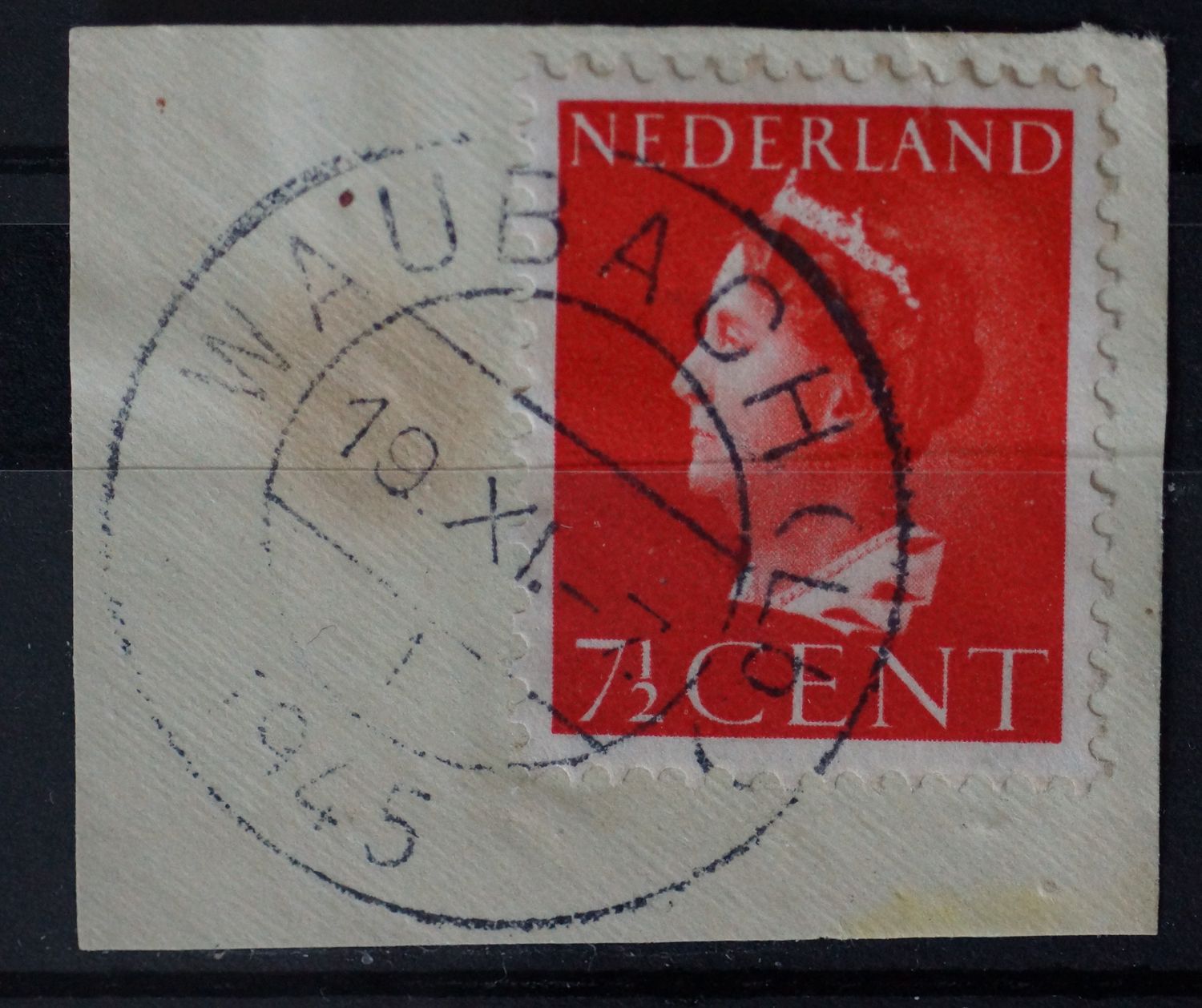 Waubach (Lb.) 1 op NVPH 334 - open 4 van 1945 Waubach (Lb.) 1 op NVPH 334 - open 4 van 1945