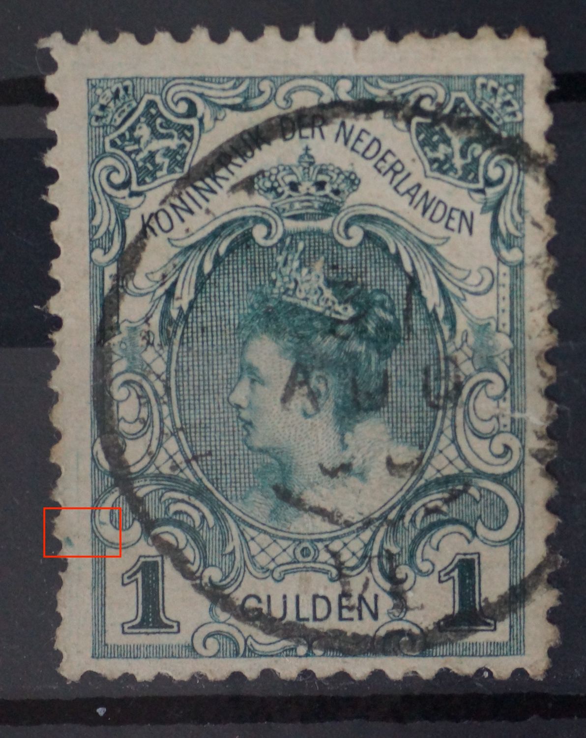 NVPH 49 - groene vlekken links, onder NVPH 49 - groene vlekken links, onder