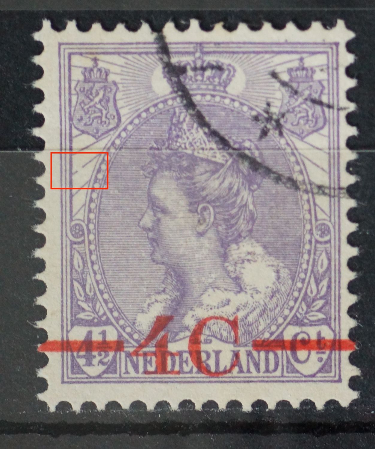 NVPH 106 - breuk in straal links