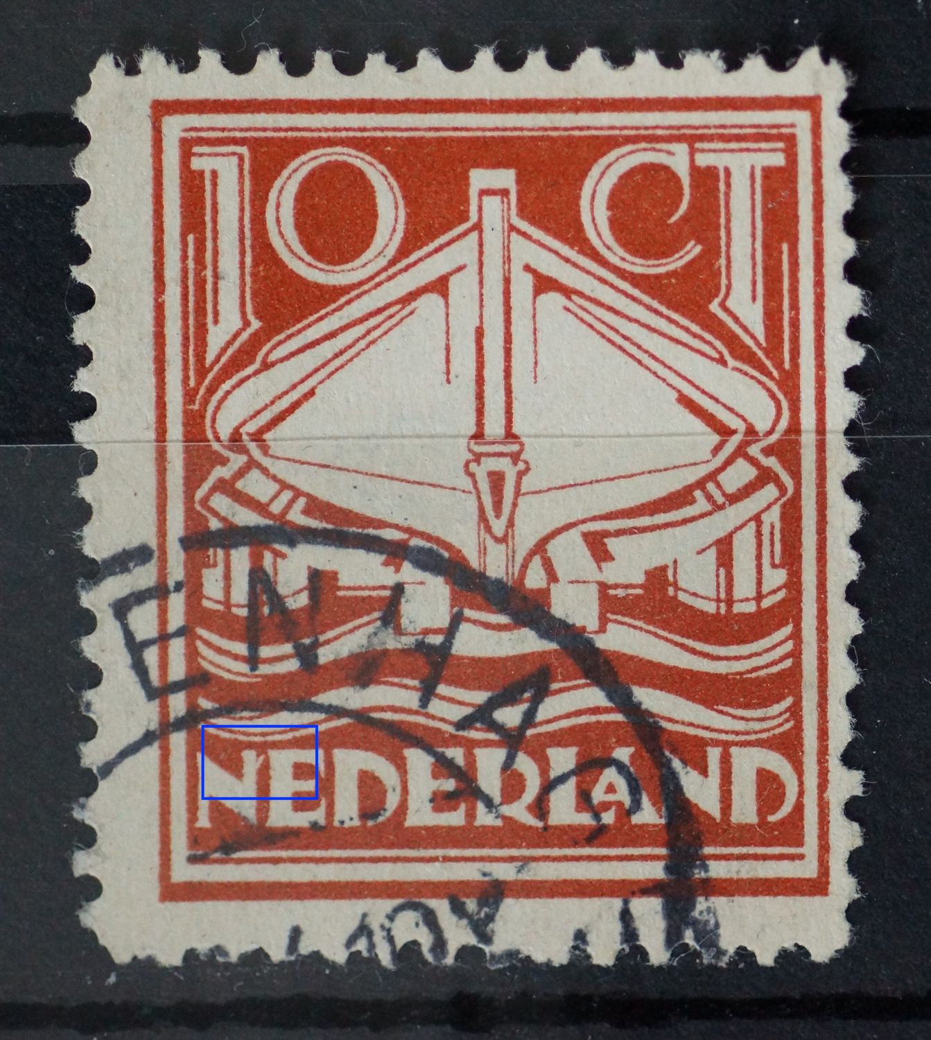 NVPH 140 - wit diagonaal streepje aan de 1e N van NEDERLAND