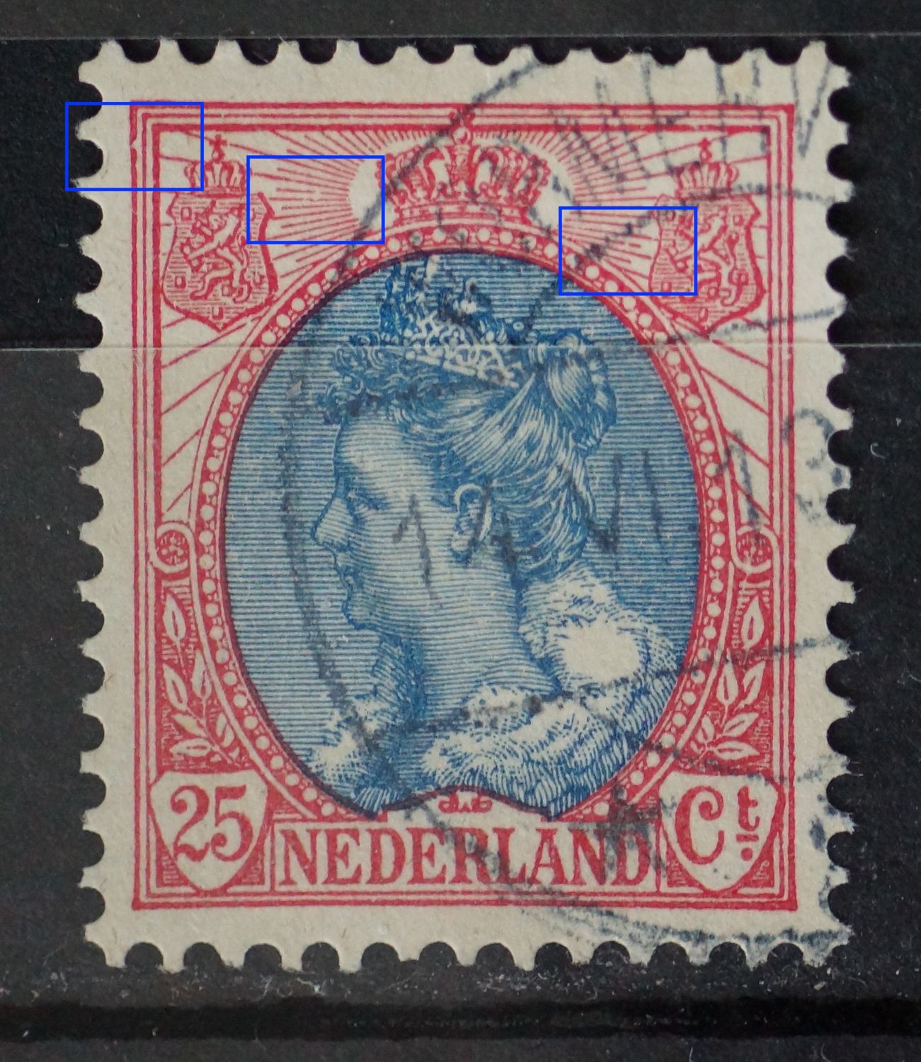NVPH 71 - diaverse breuken in stralen etc.