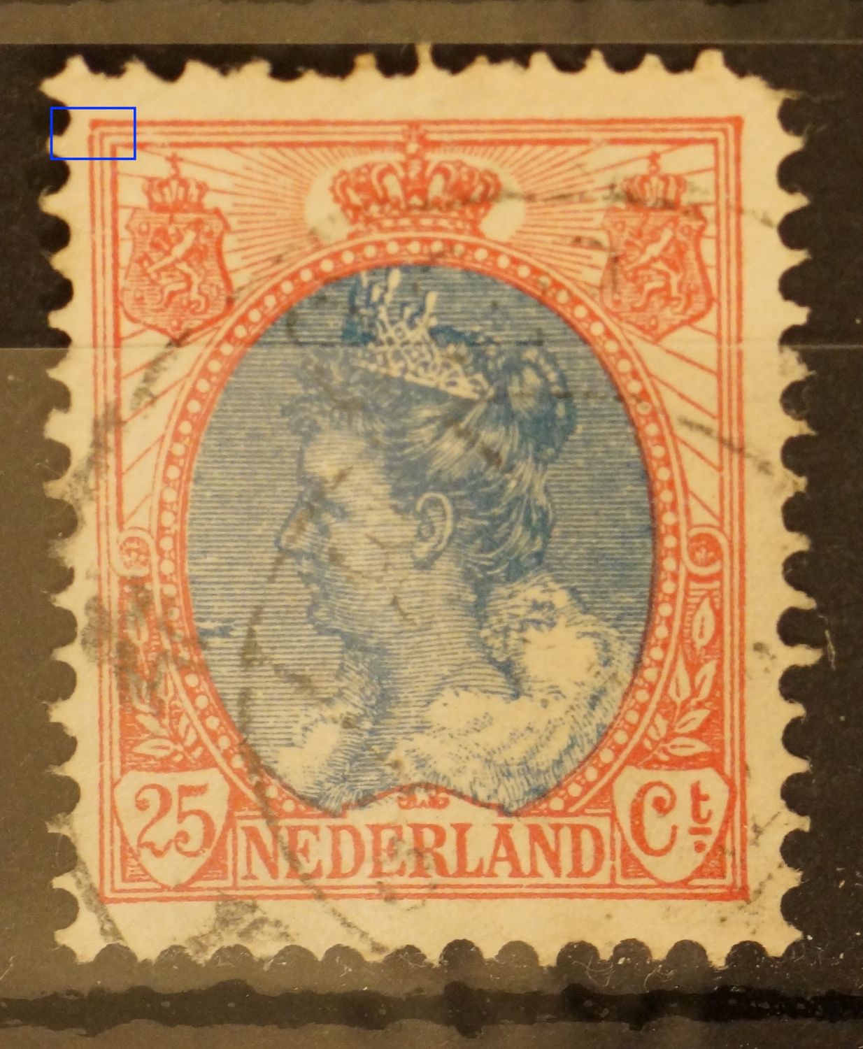 NVPH 71 - breuk in kaderlijn linksboven